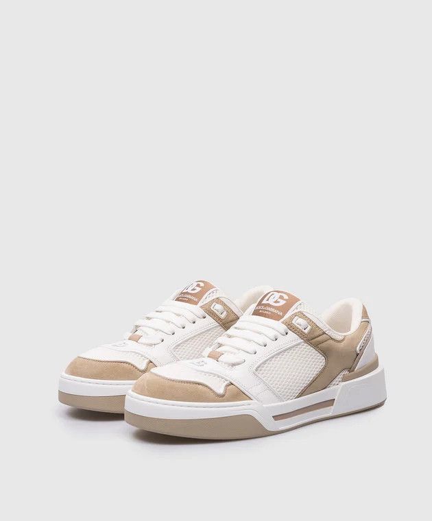 Dolce & Gabbana o1s22i1n0924 Low-Top Sneakers in White/Brown Size US 7 / EU 40 - 2 Thumbnail