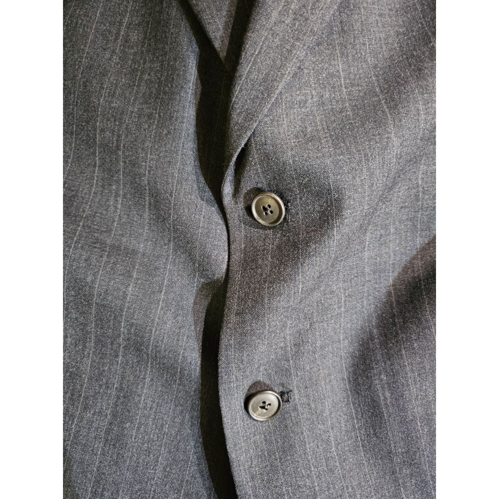 Austin Reed VINTAGE Austin Reed Signature 2 Pc Suit 100% Wool Grey Pin Striped Men's 44R 34x30 Size 44R - 6 Thumbnail
