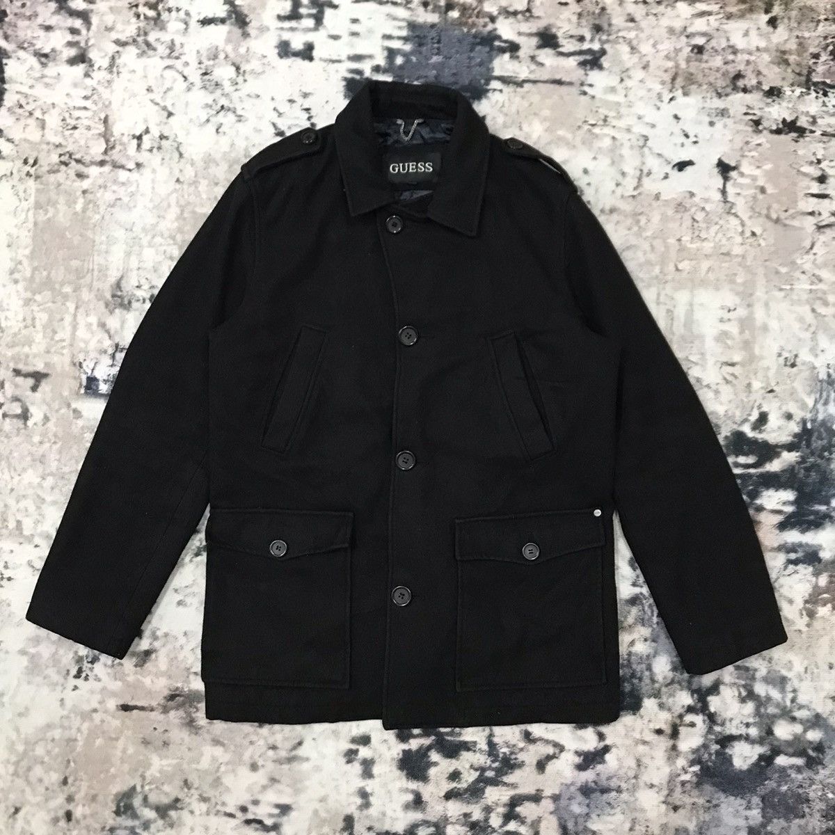 Guess Vintage Guess Wool Coat Jacket Size US M / EU 48-50 / 2 - 1 Thumbnail