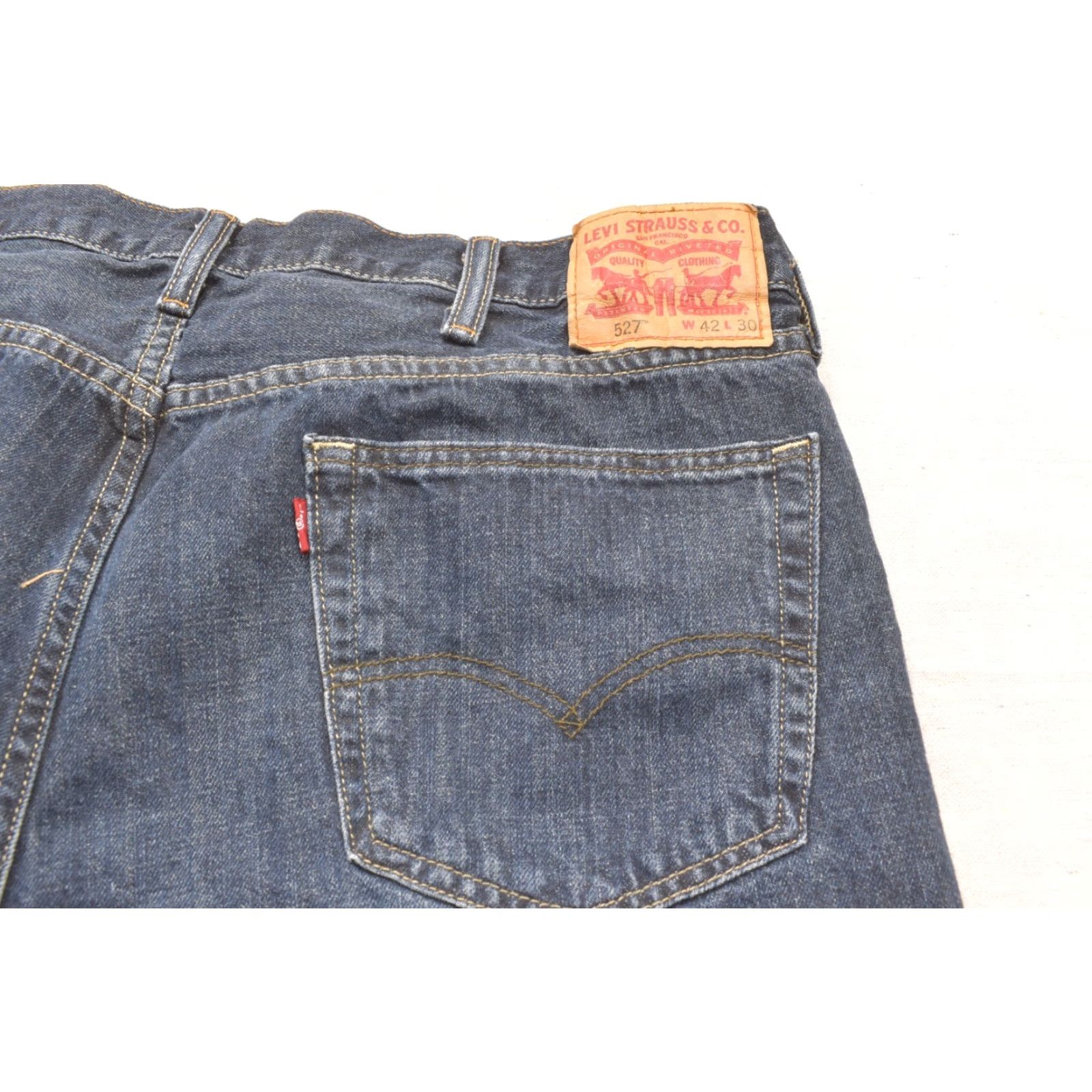 Levi's VINTAGE? No. Levi's 527 Slim Bootcut Jeans Men's 42x30 Dark Wash Blue Denim Cotton Jeans Size US 42 / EU 58 - 7 Thumbnail