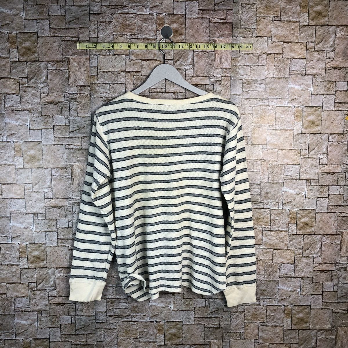 Homespun Knitwear × Japanese Brand × OVER THE STRiPES Relume black White Stripe Knitwear like kurt cobain #A931 Size US M / EU 48-50 / 2 - 12 Thumbnail