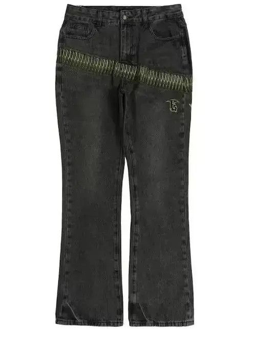 Japanese Brand × Jean Bullets Embroidery Stacked Denim Jeans Size US 32 / EU 48 - 3 Thumbnail