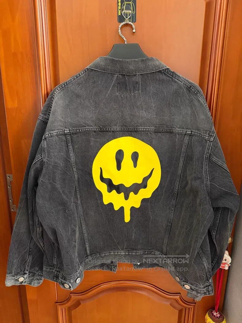 Balenciaga Balenciaga Dissolved smiley denim jacket Size US M / EU 48-50 / 2 - 1 Thumbnail
