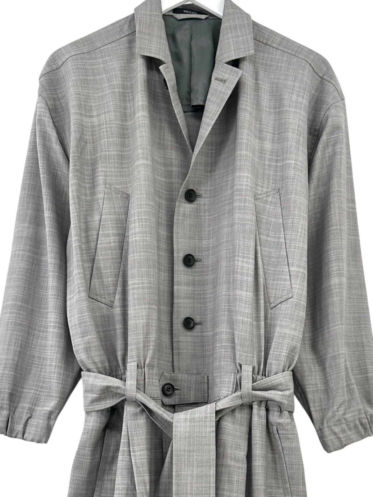 Issey Miyake SS18 Runway Gray Wool Long Sleeve Loose Fit Jumpsuit Size US 30 / EU 46 - 4 Thumbnail