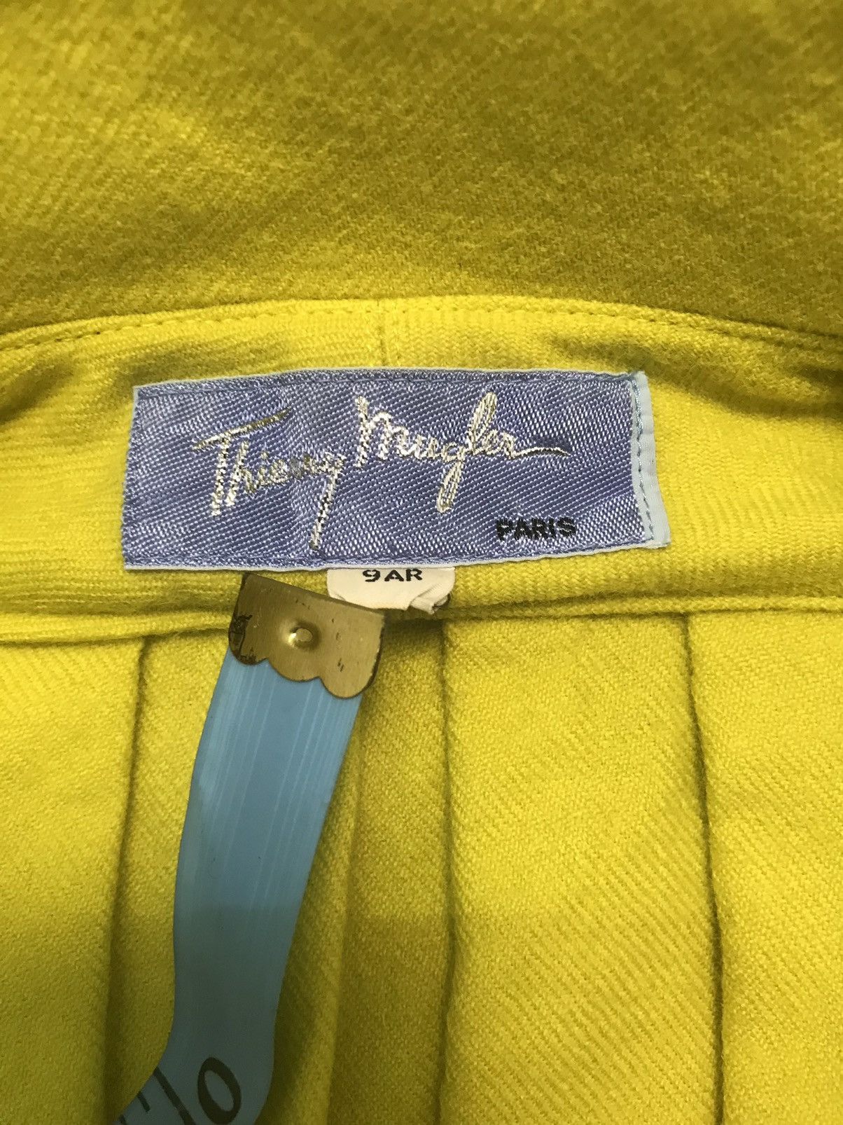 Mugler × Thierry Mugler × Vintage Thierry Mungler Wool Lime Green Dress Size ONE SIZE - 11 Thumbnail