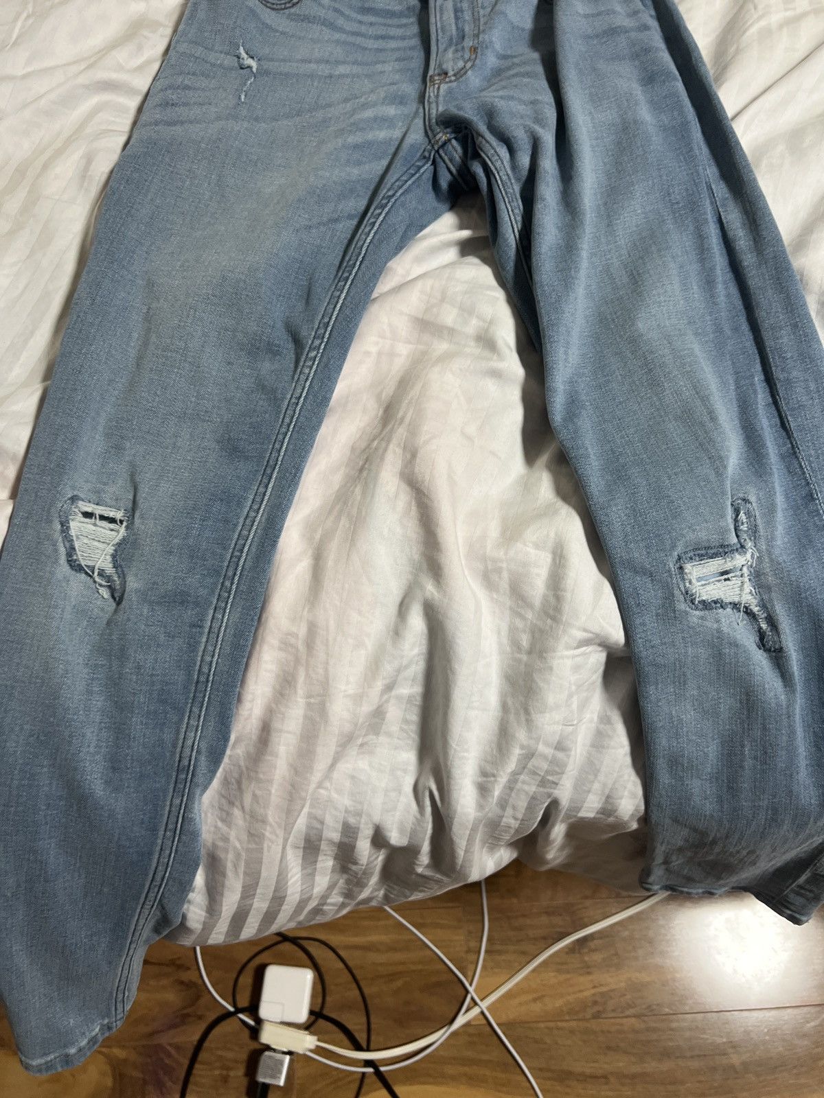 Other Super Skinny Blue Jeans W/ Rips Size US 29 - 5 Thumbnail
