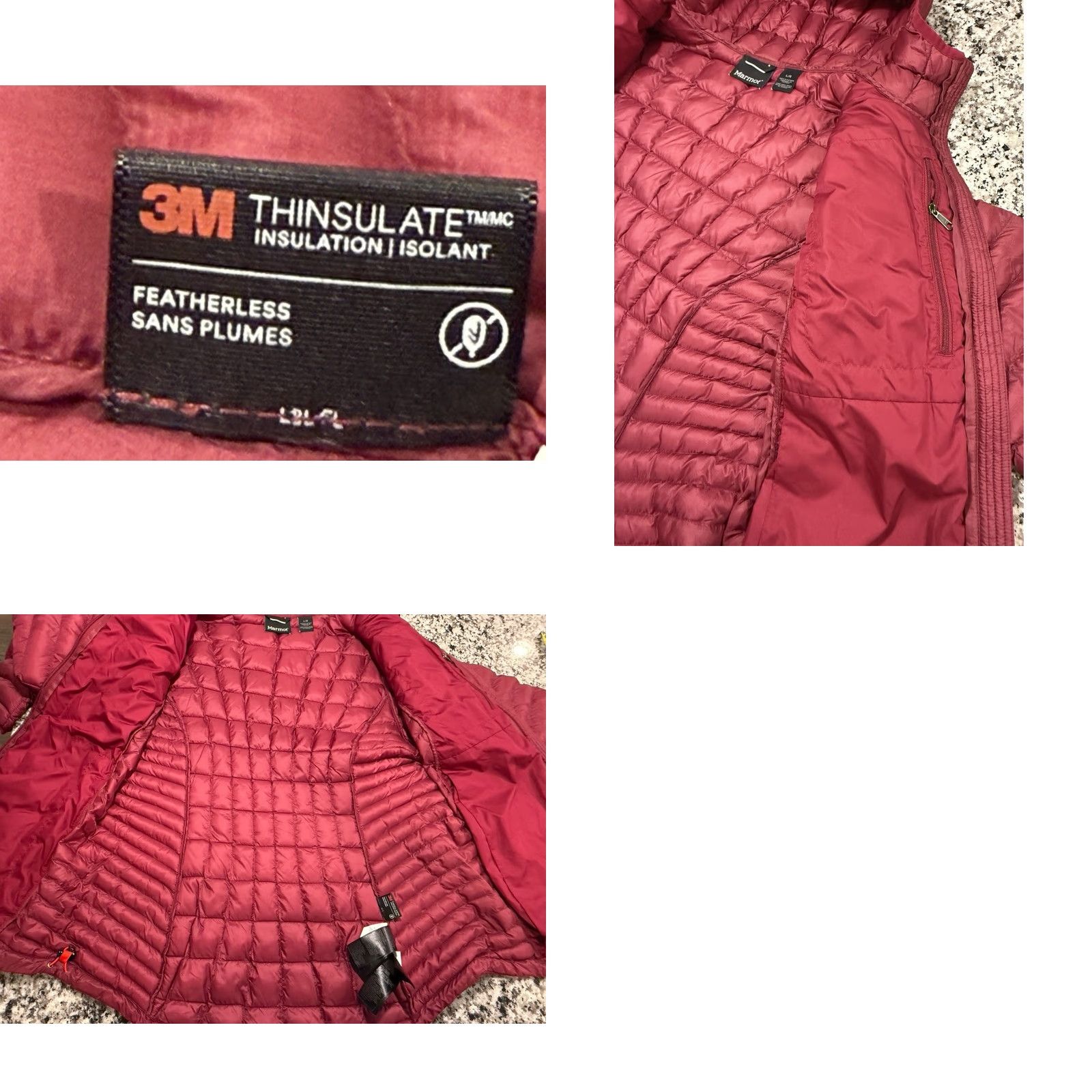 Marmot Marmot Puffer Jacket Hooded Womens Large Red Thinsulate 3M Quilted Zip Neck Pocket Lightweight Packable Casual Travel Autumn Winter Spring Size L / US 10 / IT 46 - 8 Thumbnail