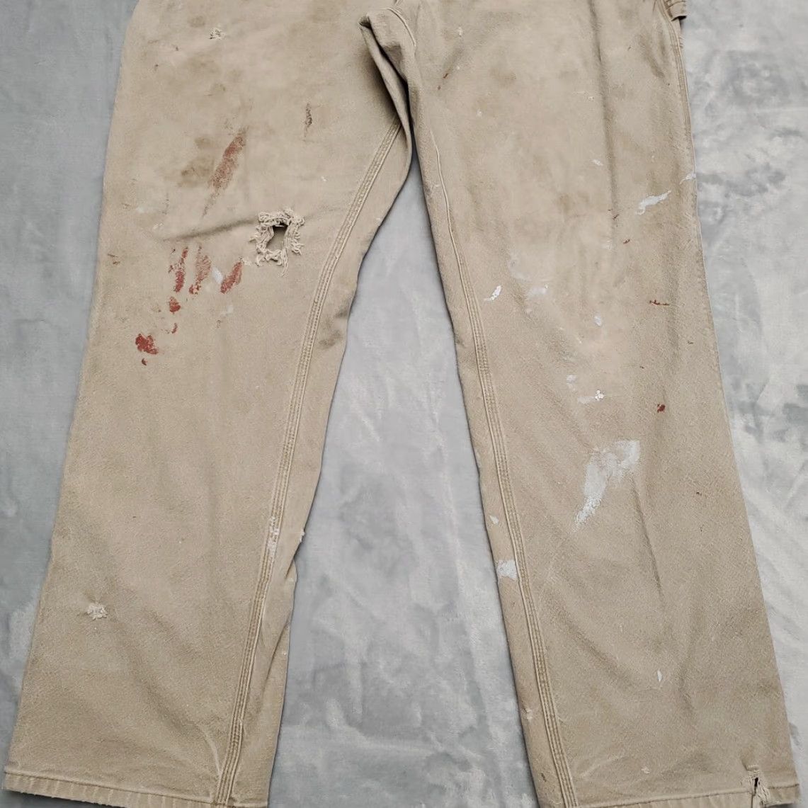 Carhartt Carhartt Pants Mens 36x32 Canvas Relaxed Carpenter Cargo Workwear BN3279 M Beige Brown Casual Pants Mens Regular Front Zip Pockets Cargo Pocket Size US 36 / EU 52 - 2 Thumbnail