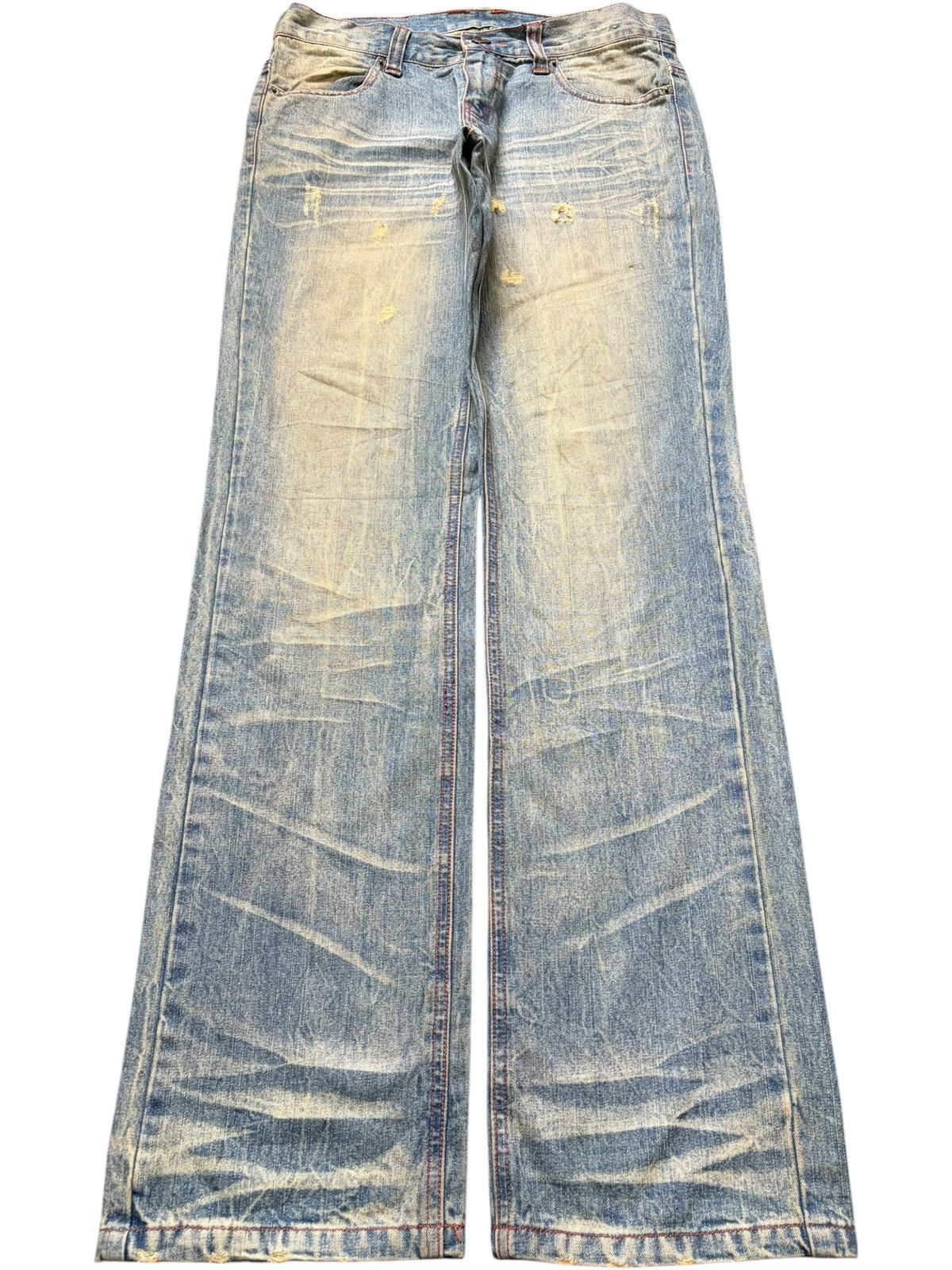 Vintage Japanese Brand Rusty Wash Distress Loose Jeans