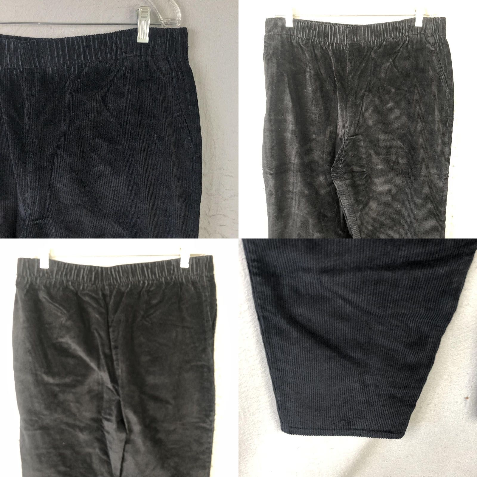 Denim & Co. Denim & Co. Pants Women L Black Corduroy Straight Leg Pull On Stretch Size 36" / US 14 / IT 50 - 9 Thumbnail