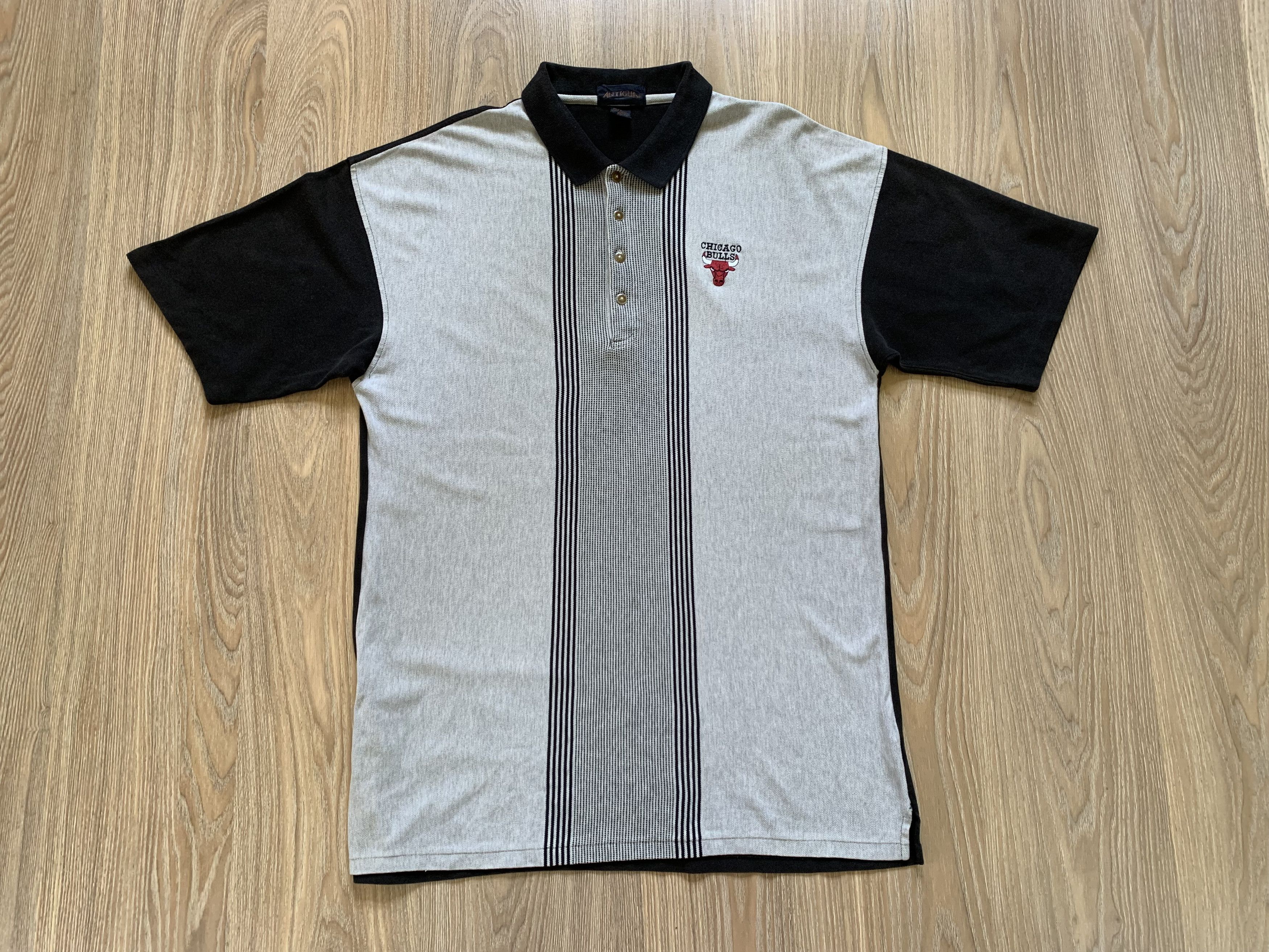 Antigua Vintage Antigua Chicago Bulls Stripe Cotton Long Polo Size US XL / EU 56 / 4 - 2 Thumbnail