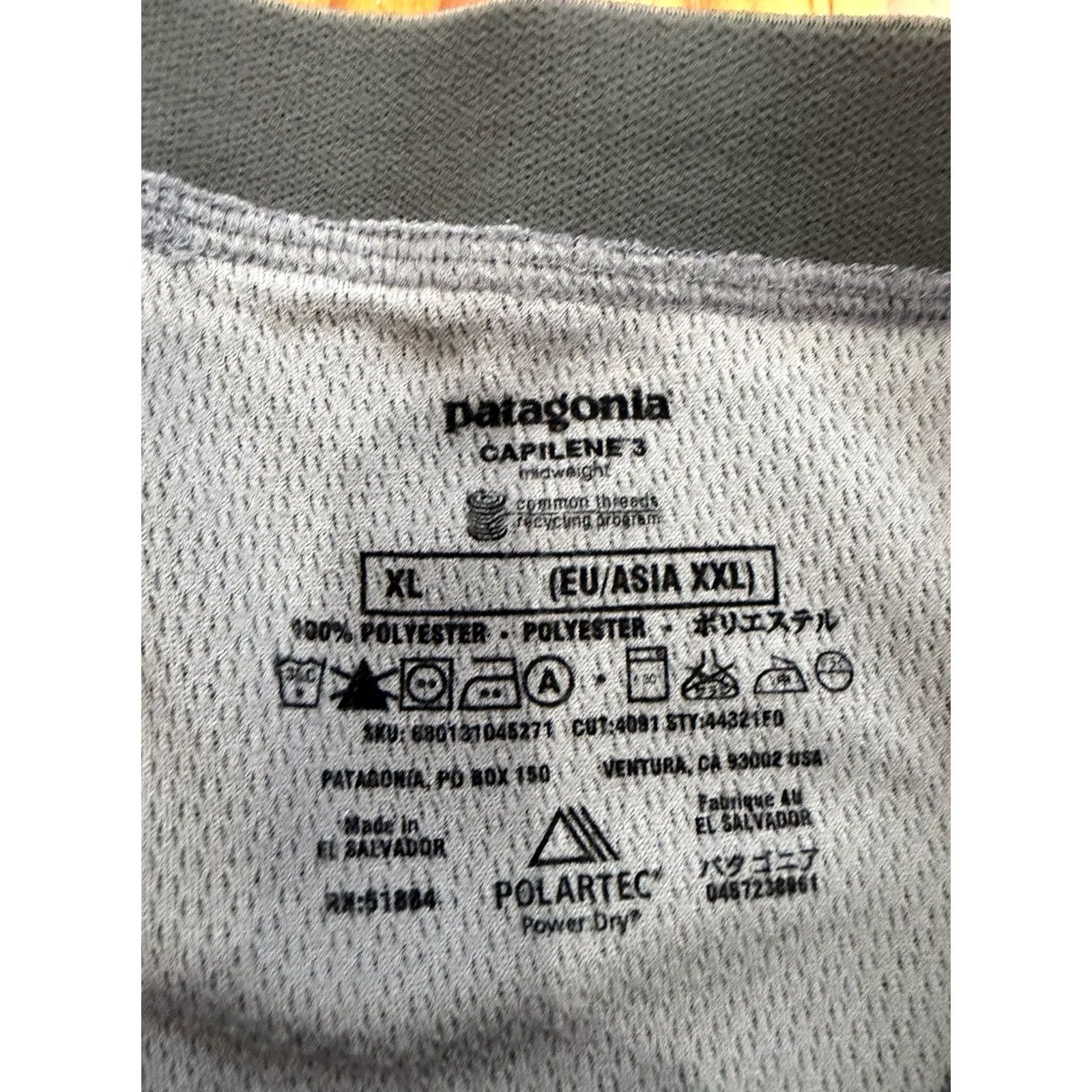 Patagonia Patagonia Thermal Base Layer Pants Mens XL Gray Capilene 3 Size US 36 / EU 52 - 3 Thumbnail