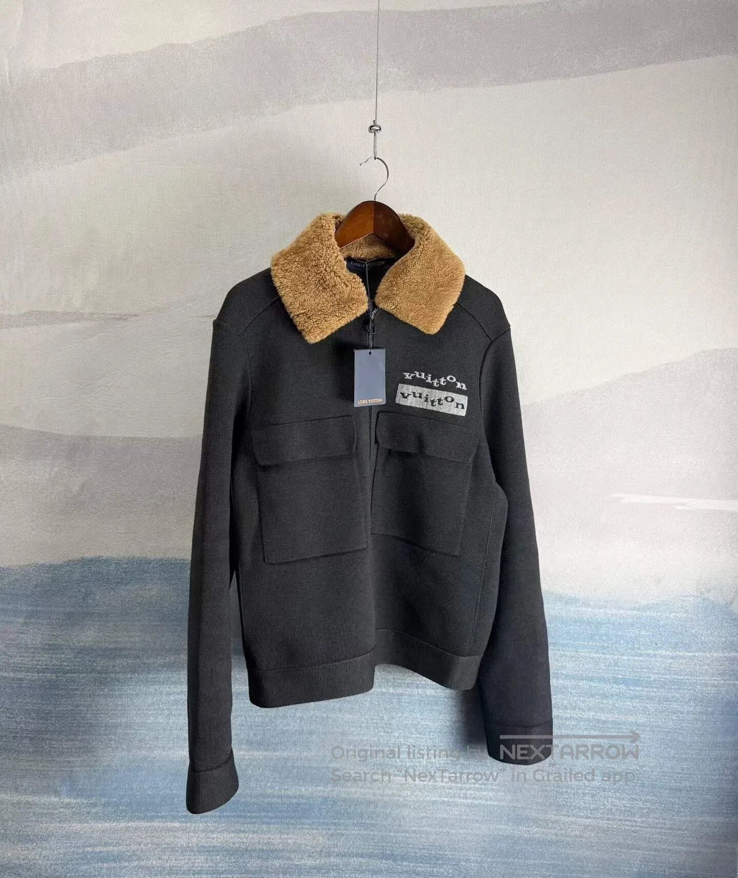 Louis Vuitton Louis Vuitton Black Wool Collar Knit Zip-up Jacket| Size US L / EU 52-54 / 3 - 1 Thumbnail