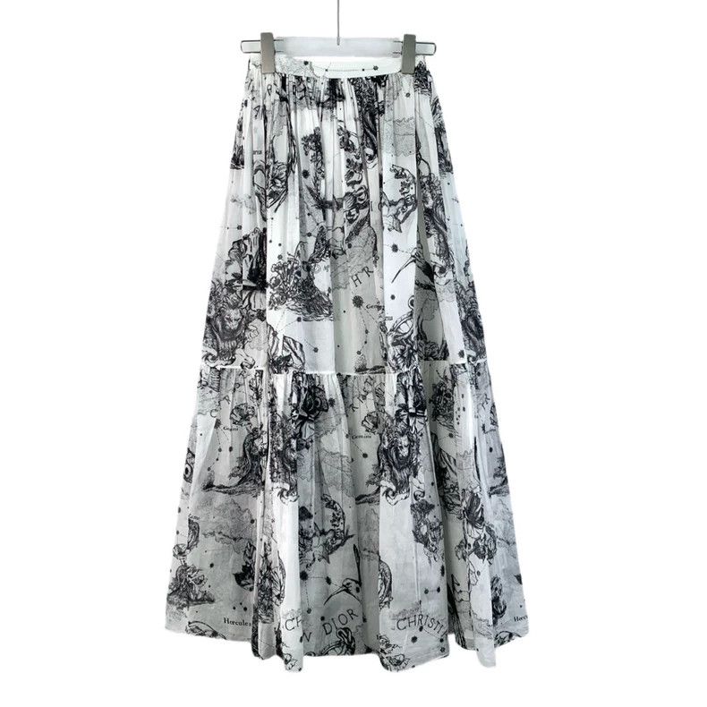 Dior Christian Dior Colorful Ink Print Cotton Skirt - dmc Size US 34 / EU 50 - 1 Thumbnail