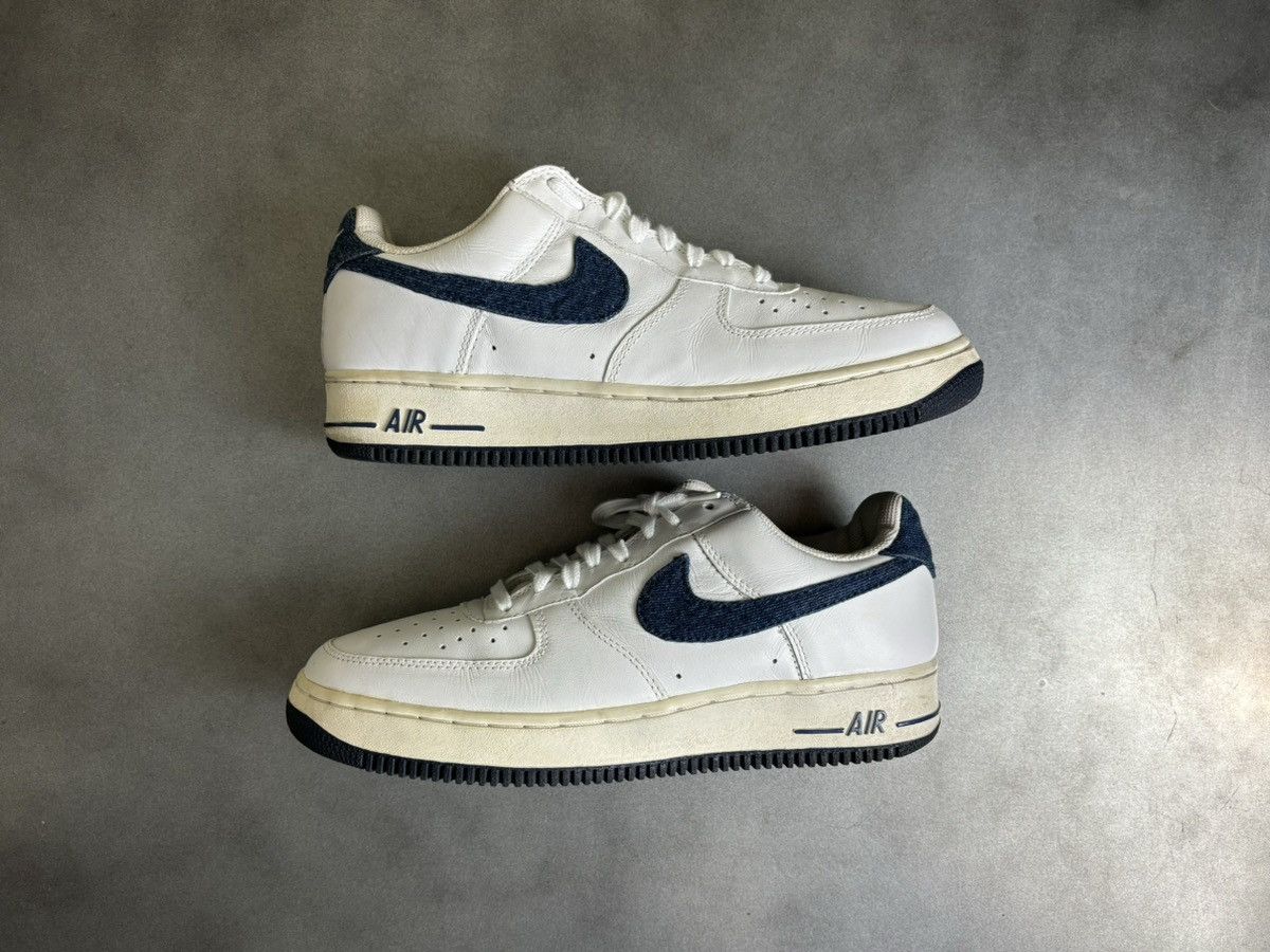Nike × Vintage 2002 Nike Air Force 1 Denim 2000s Vintage AF1 Jeans White 10 Size US 10.5 / EU 43-44 - 15 Thumbnail