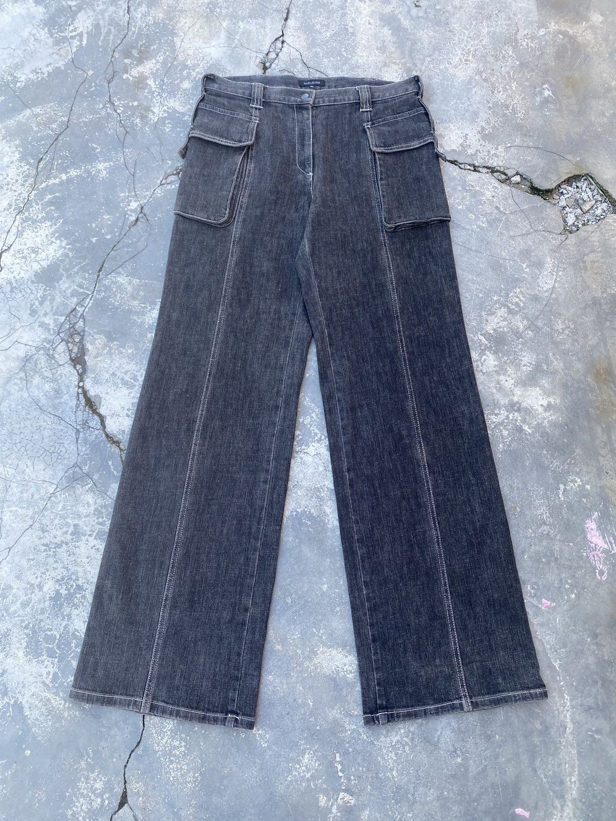 Japanese Brand INTELLECTION Wide Baggy Flare Size US 30 / EU 46 - 2 Thumbnail