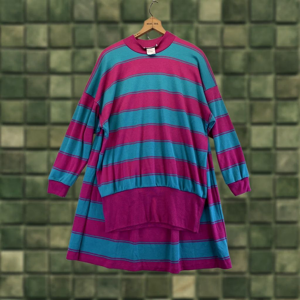 Vintage VINTAGE Peter Popvitch Womens L-Long Sleeve Skirt Set Pink Teal 1980-90s USA-7036 Ladies Mens Girls Womens Size L / US 10 / IT 46 - 1 Thumbnail