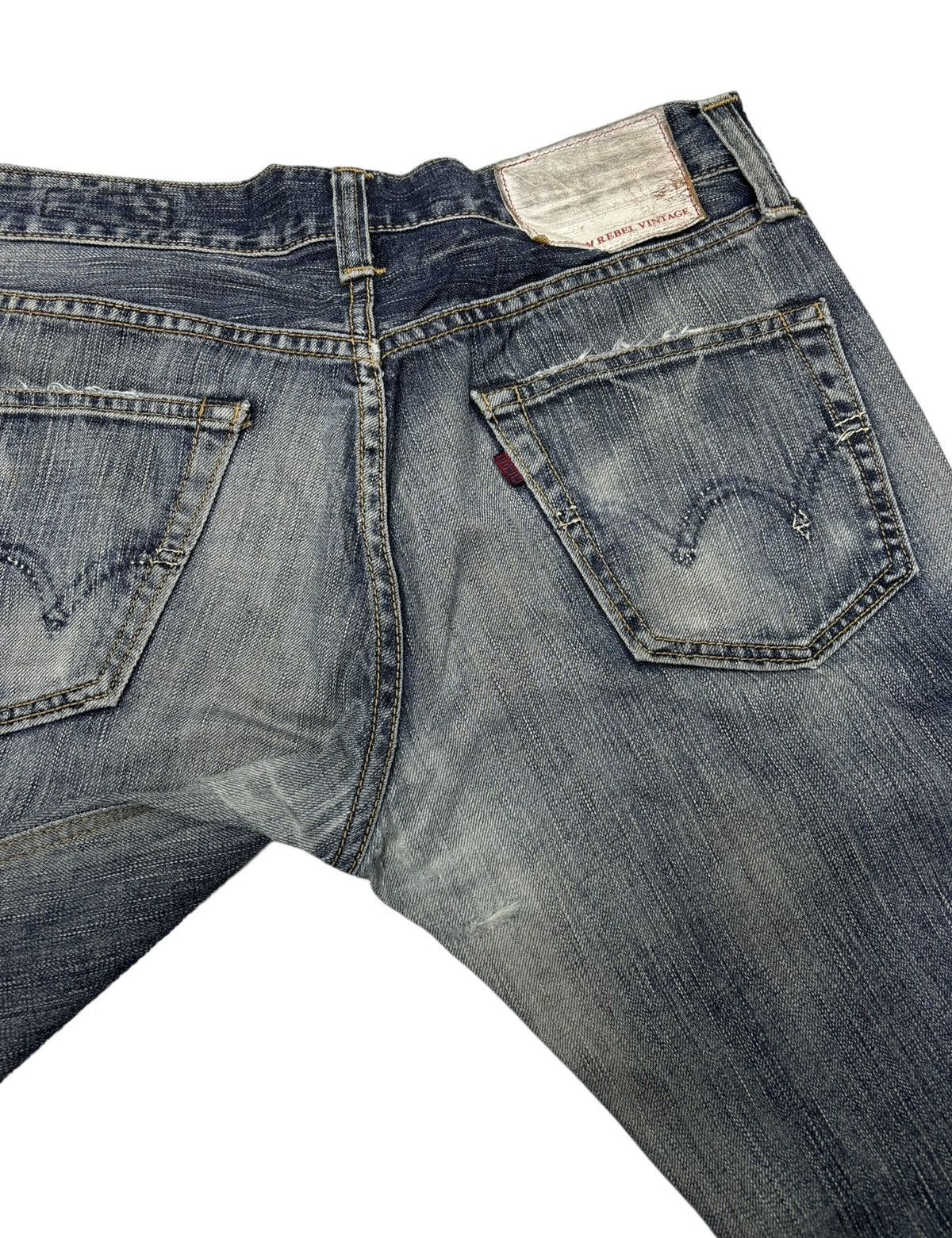 Edwin EDWIN 511 REBEL VINTAGE FLARED DISTRESSED DENIM FLARE JEANS Size US 30 / EU 46 - 10 Thumbnail