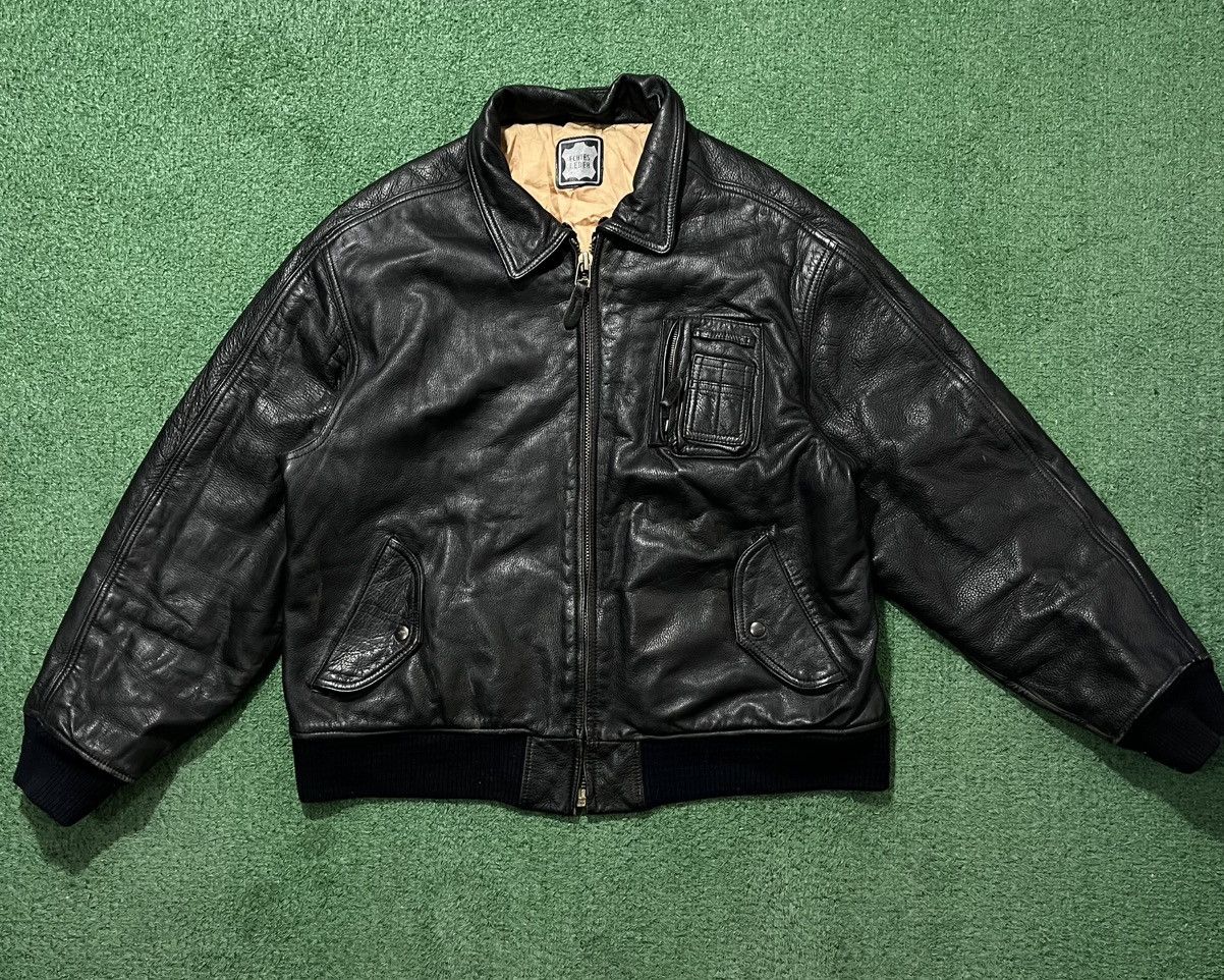 90’s outlets Bike Leather echtes leder vintage jacket