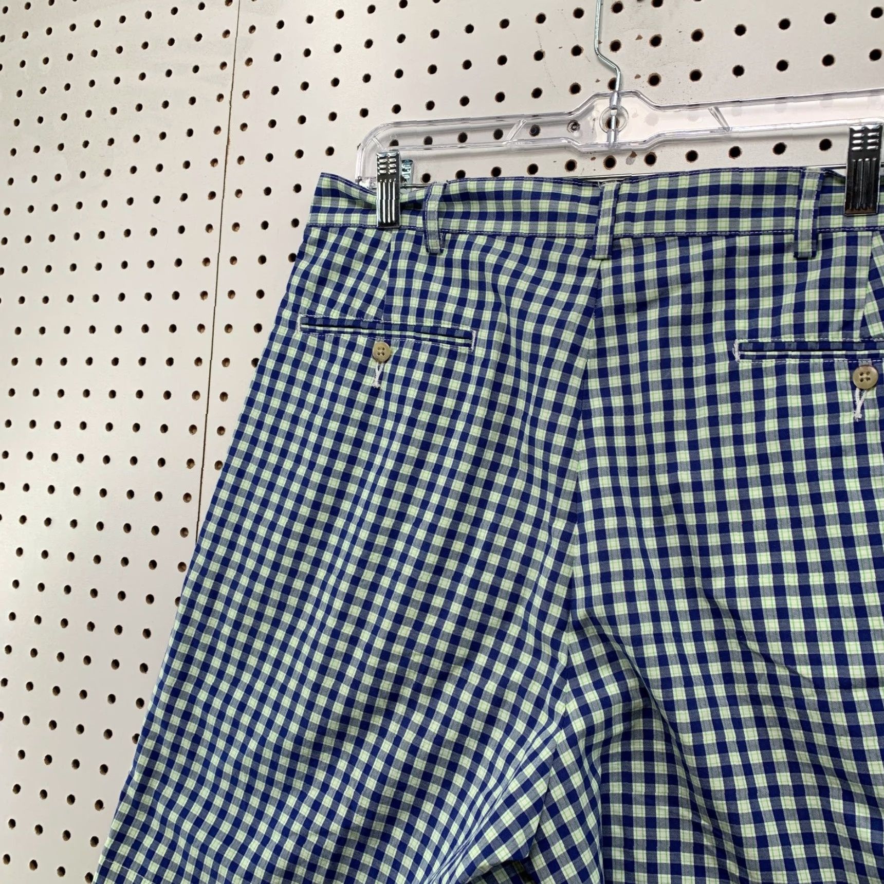 Polo Ralph Lauren VTG Polo Ralph Lauren Chino Shorts Mens 35X8 Blue Checkered Cotton 8" Inseam 90s Casual Summer Singapore Size US S / EU 44-46 / 1 - 6 Thumbnail