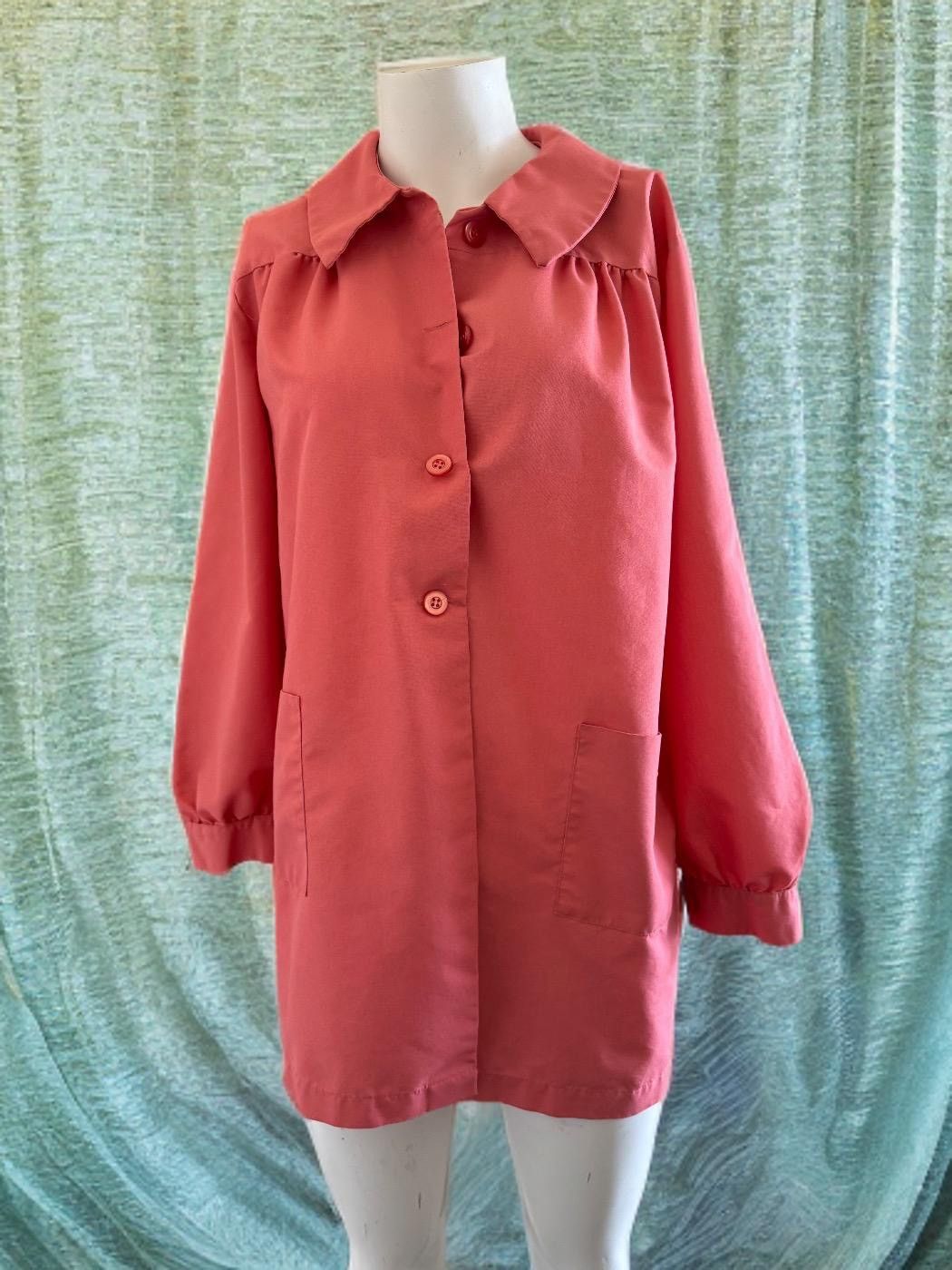 Other Vintage Angelica large Pink Ladies blazer coat long length Size L / US 10 / IT 46 - 2 Thumbnail