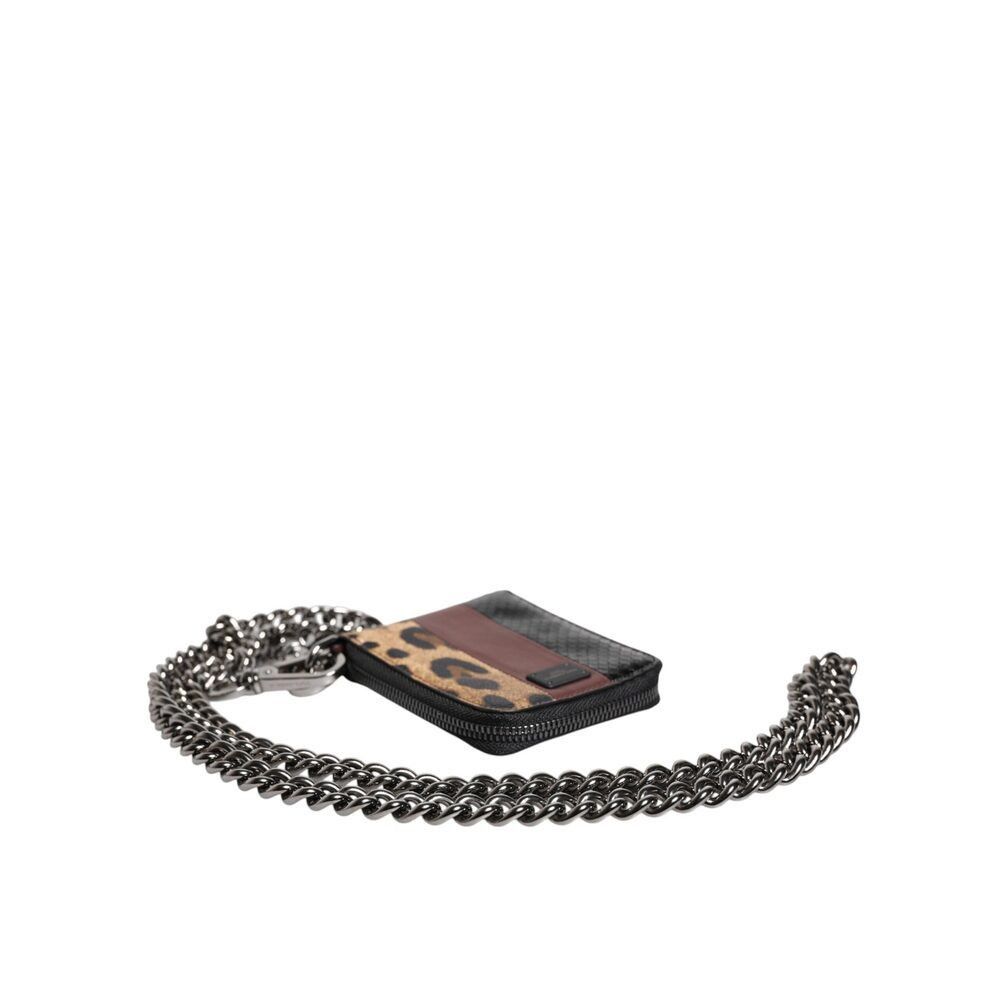 Dolce & Gabbana Dolce & Gabbana Multicolor Leopard Leather DG Bifold Card Ho Size ONE SIZE - 7 Thumbnail