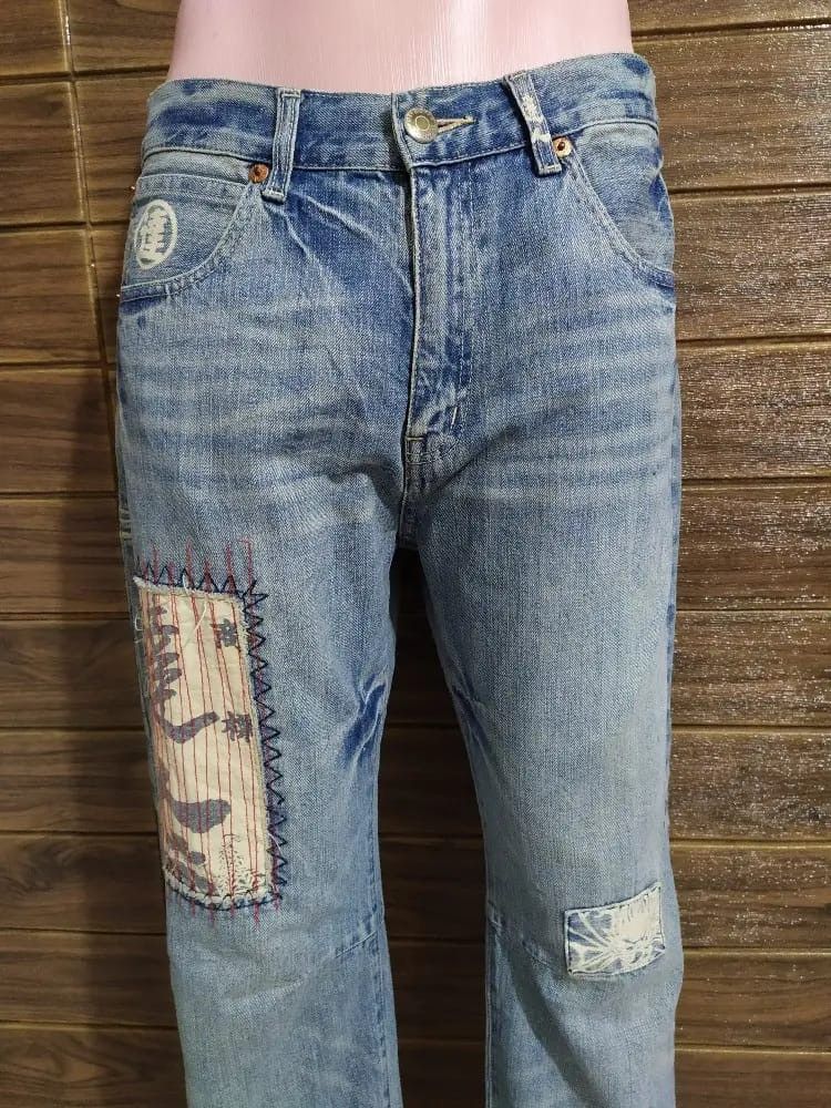 Japanese Brand Big Train Japan Patchwork Denim Size US 31 - 16 Thumbnail
