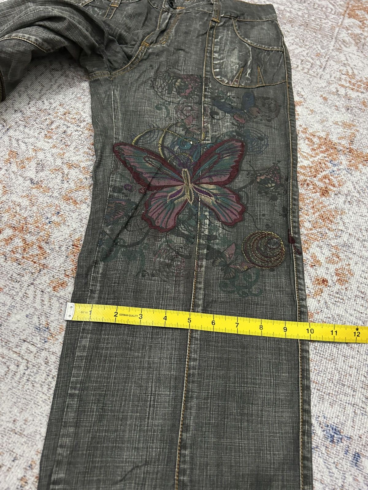 Hysteric Glamour × Japanese Brand Cargo MultiPocket Emboidered Butterfly Pants Size US 29 - 18 Thumbnail