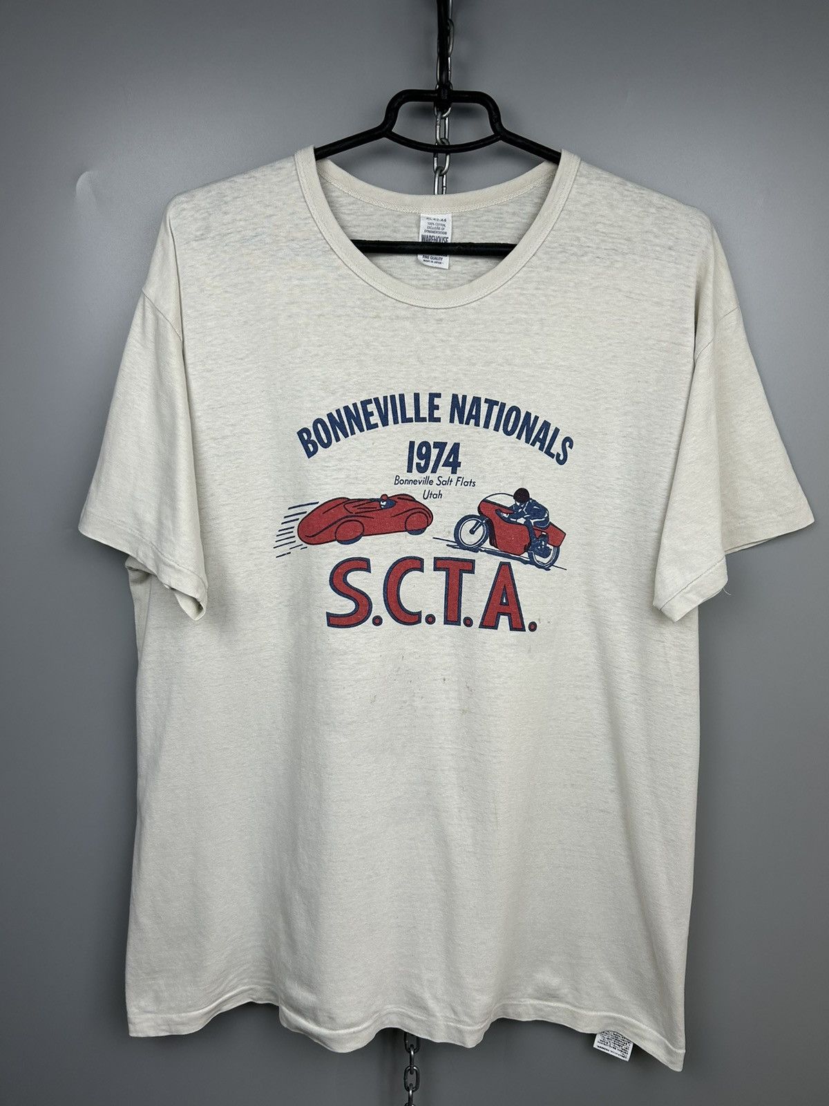 Japanese Brand × Vintage Vintage 70s BONNEVILLE NATIONALS 1974 Made In Japan T shirt Size US XL / EU 56 / 4 - 1 Thumbnail