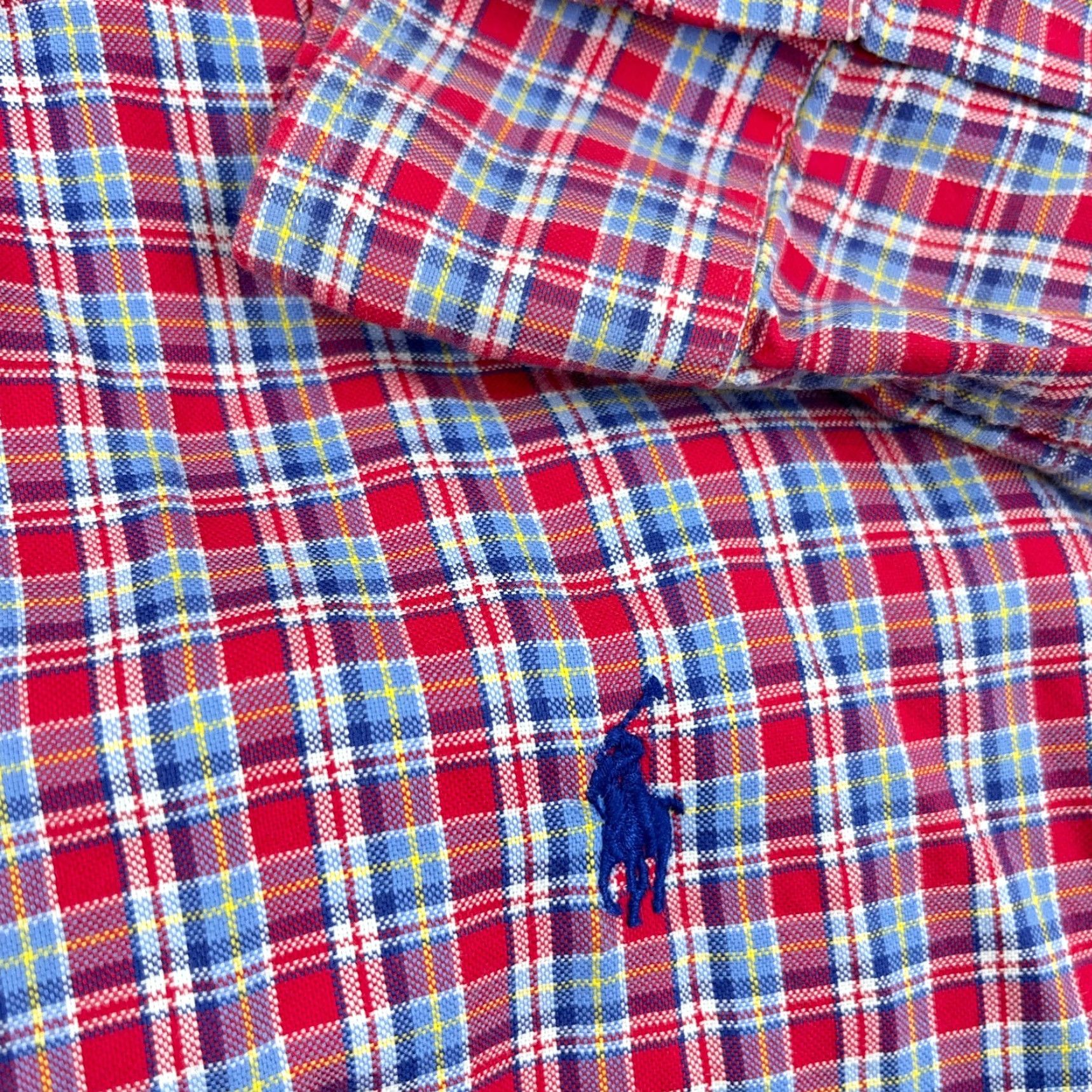 Ralph Lauren Ralph Lauren Shirt Men Small Pink Button-Up Lightweight Oxford Plaid Dress White-Blue Cotton Button-Down, Regular Fit, Long Sleeve, Casual Size 36R - 3 Thumbnail