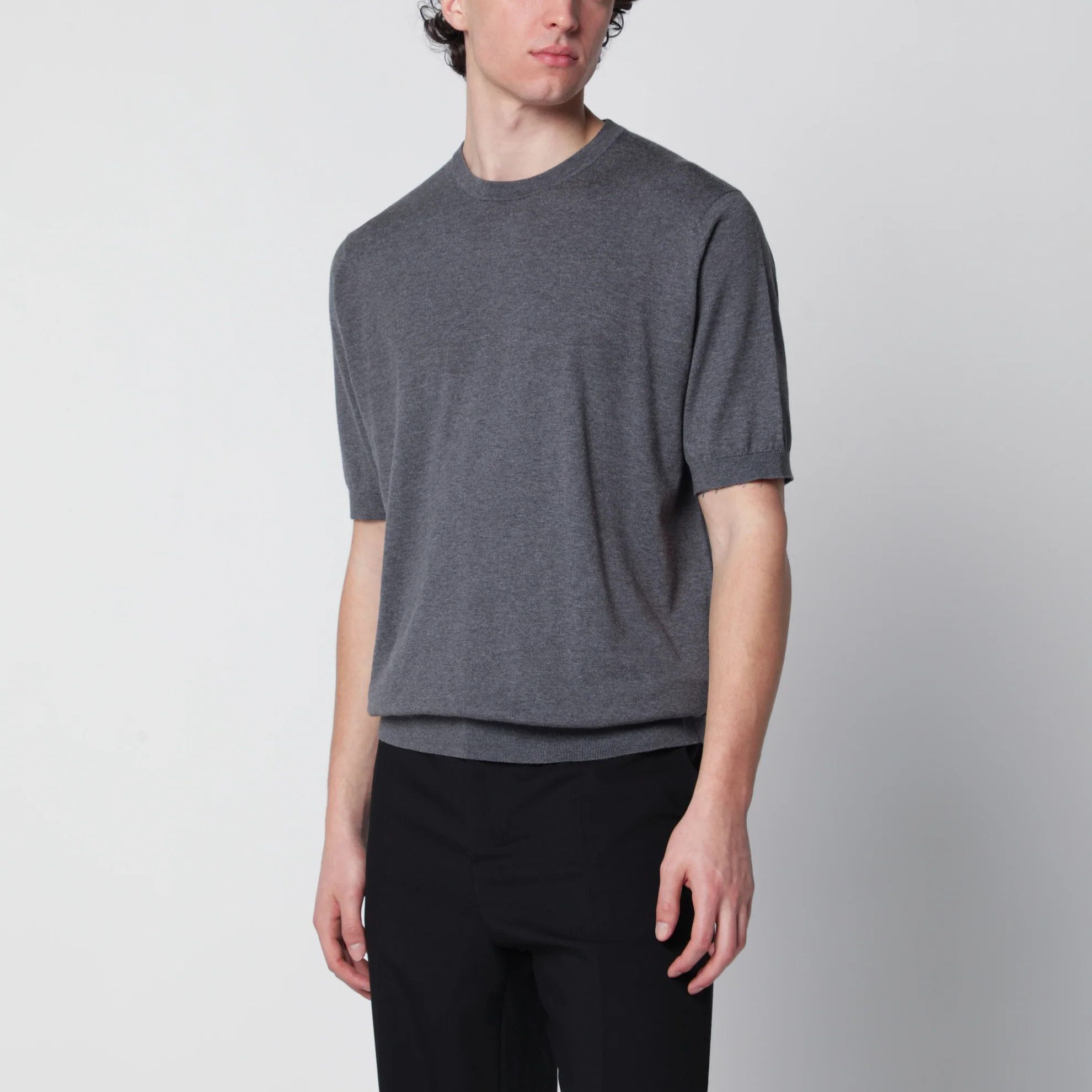 John Smedley o1d2blof0526 Cotton Sweater in Gray Size US S / EU 44-46 / 1 - 4 Thumbnail