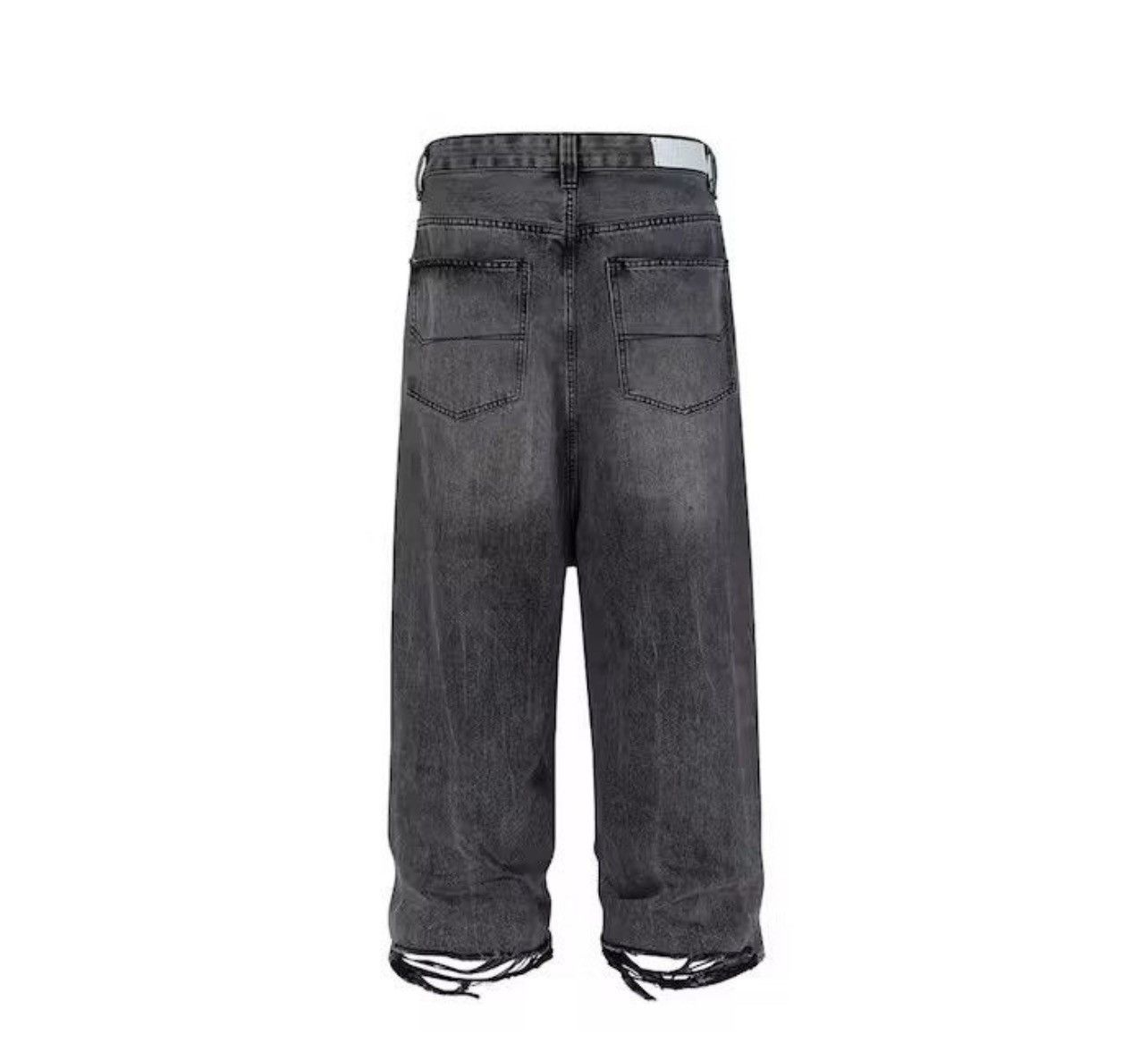 Japanese Brand Black Washed Damage Baggy jeans Size US 34 / EU 50 - 3 Thumbnail