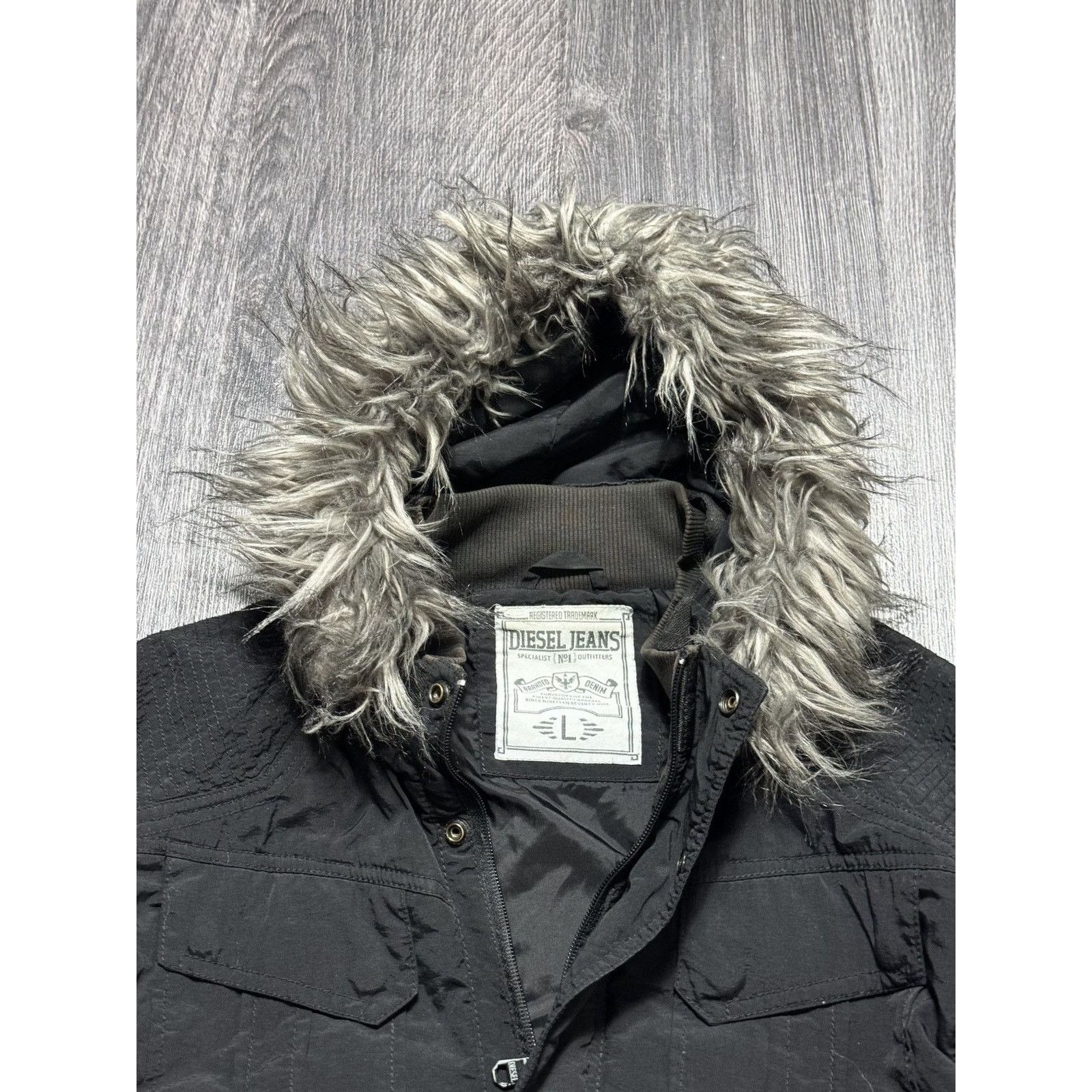 Diesel × Vintage 2000s Diesel Japanese Punk Grunge Fur Jacket LGB If6was9 Size US L / EU 52-54 / 3 - 5 Thumbnail