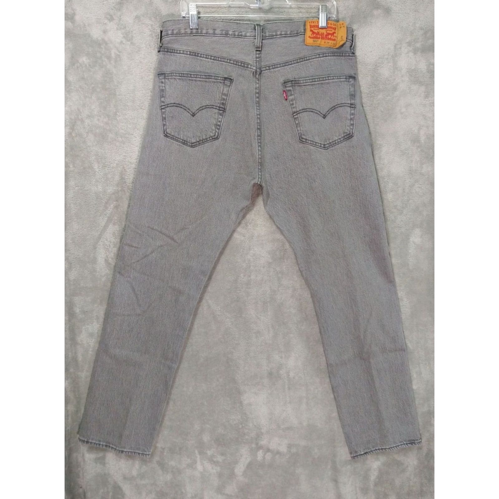Levi's Levi's 501 XX Jeans Mens 34x32 Gray Denim Button Fly Straight Regular Fit Jeans Size US 34 / EU 50 - 2 Thumbnail