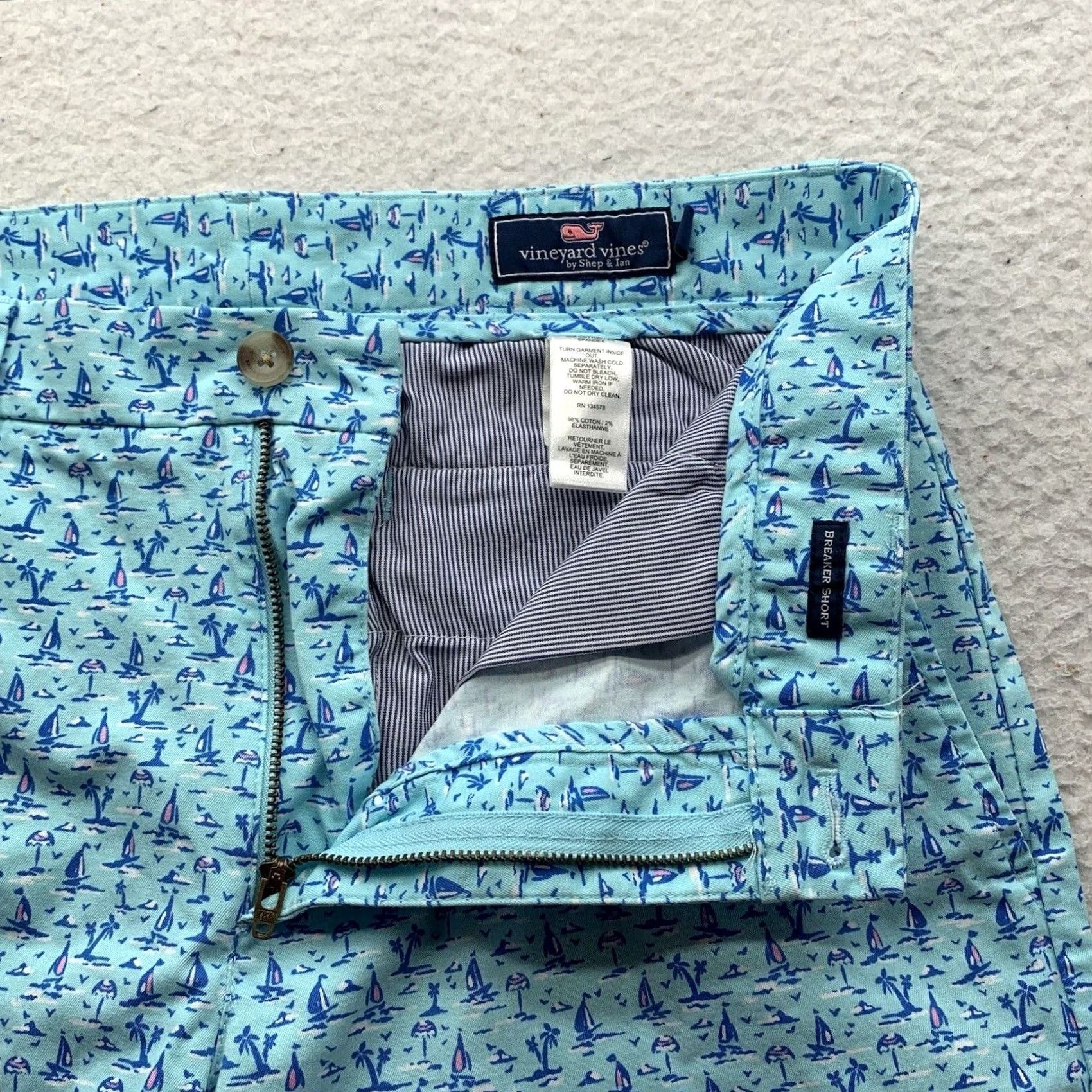 Vineyard Vines Vineyard Vines Mens Shorts Blue 33 9" Sailboat Preppy Size US 33 - 3 Thumbnail