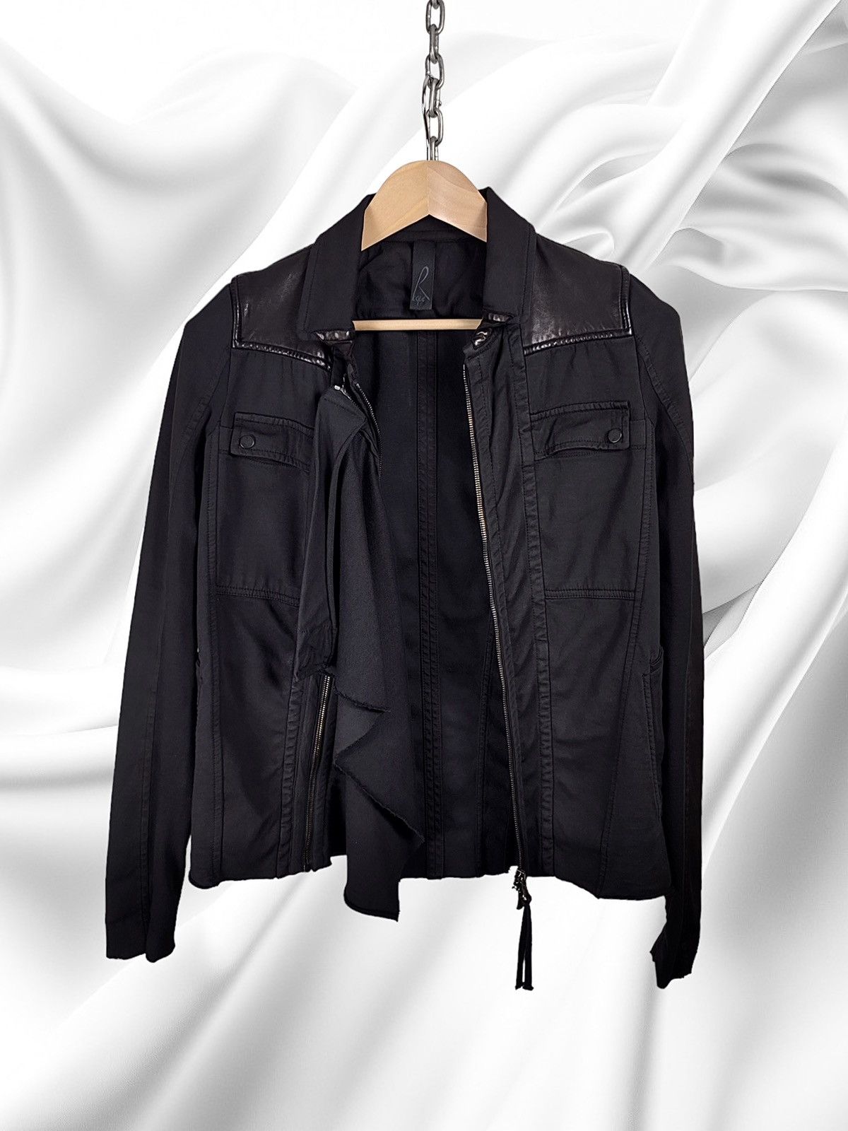 Ilaria Nistri Ilaria Nistri Roque Leather Cotton Avant-Garde Jacket Size US S / EU 44-46 / 1 - 8 Thumbnail
