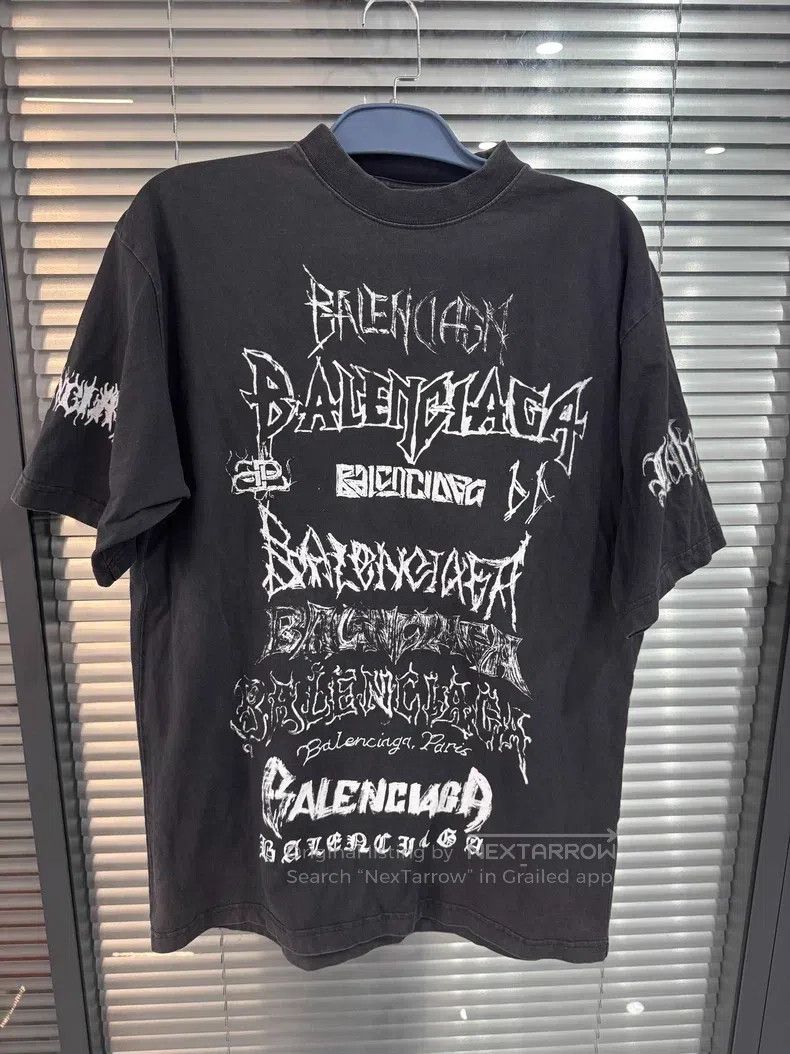 Balenciaga Balenciaga Letter Printed Round Neck Short Sleeve T-Shirt Size US S / EU 44-46 / 1 - 1 Thumbnail
