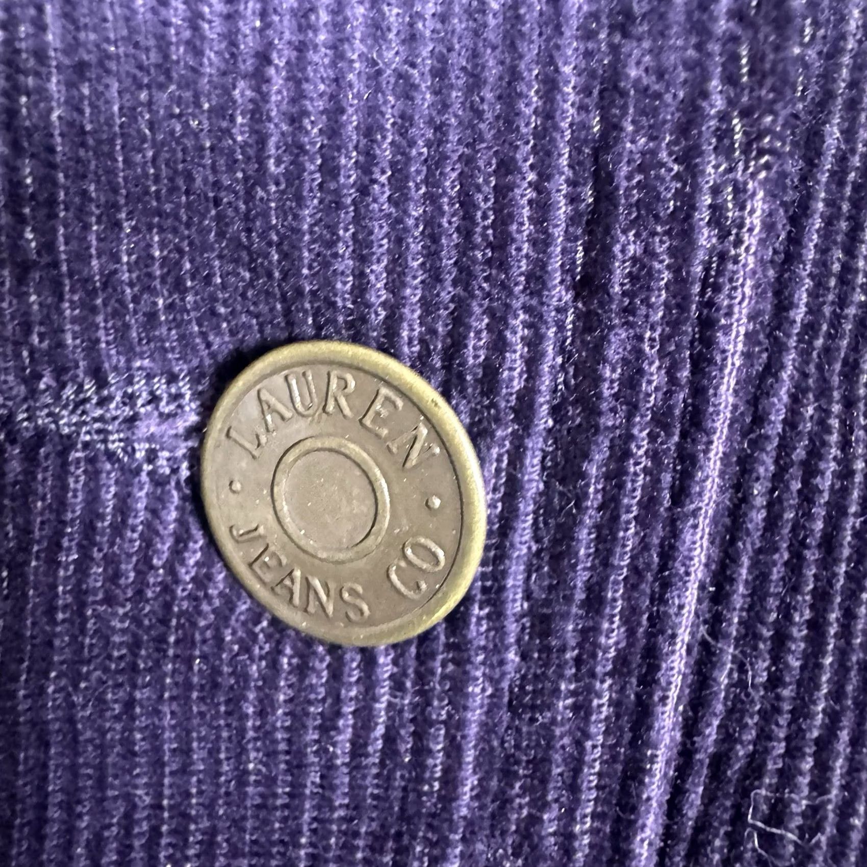 Polo Ralph Lauren VINTAGE Polo Ralph Lauren Jacket Womens M Corduroy Trucker Purple 90s USA Shirts/Coat/Jacket Women Regular Long Sleeve Pockets Button Front: Short? Size 32" / US 10 / IT 46 - 6 Thumbnail