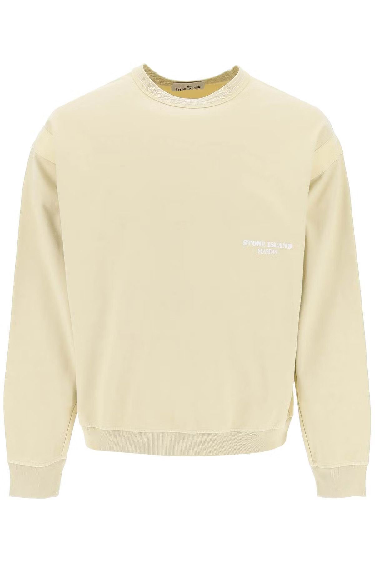 image of Stone Island O1S22I1N0524 Marina Old Treatment Sweatshirt In Beige, Men's (Size XL)