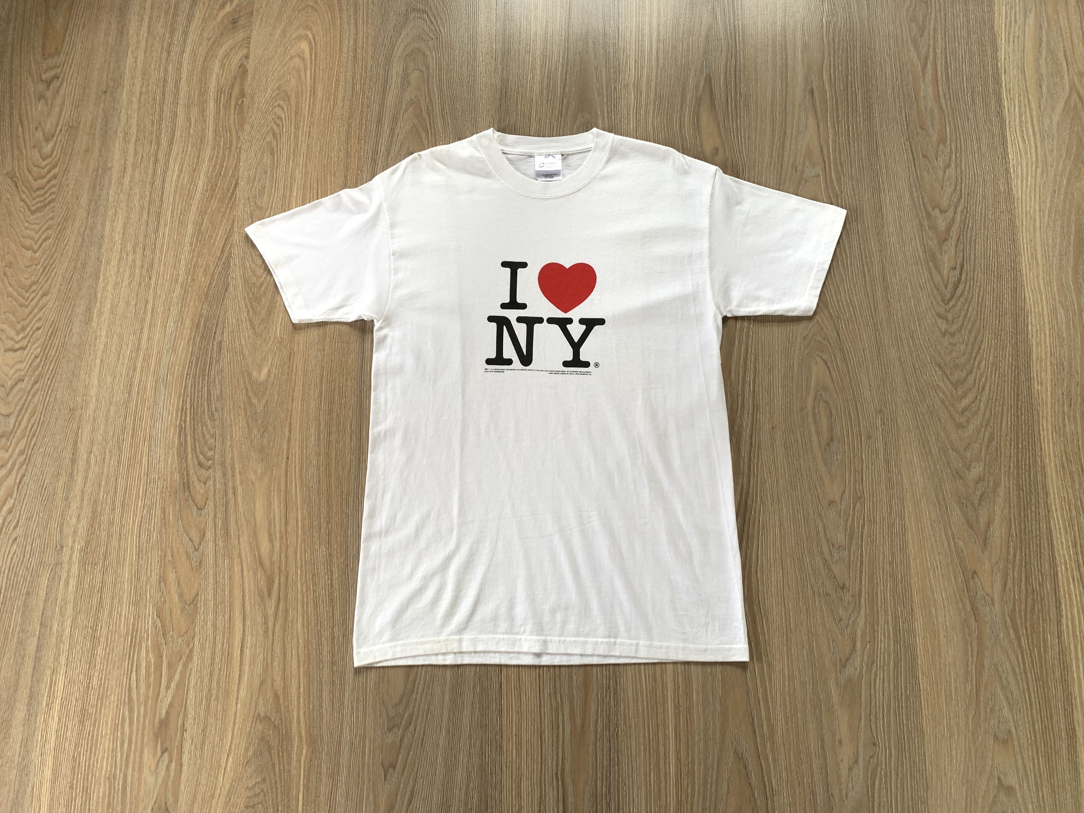 I Love NY × Vintage Vintage I love New York White Big Logo T-Shirt Size US M / EU 48-50 / 2 - 1 Thumbnail