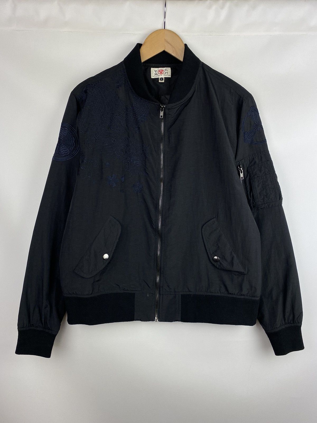 Japanese Brand VTG Japanese Tradition Embroidered Dragon Logo Bomber Jacket Size US L / EU 52-54 / 3 - 1 Thumbnail