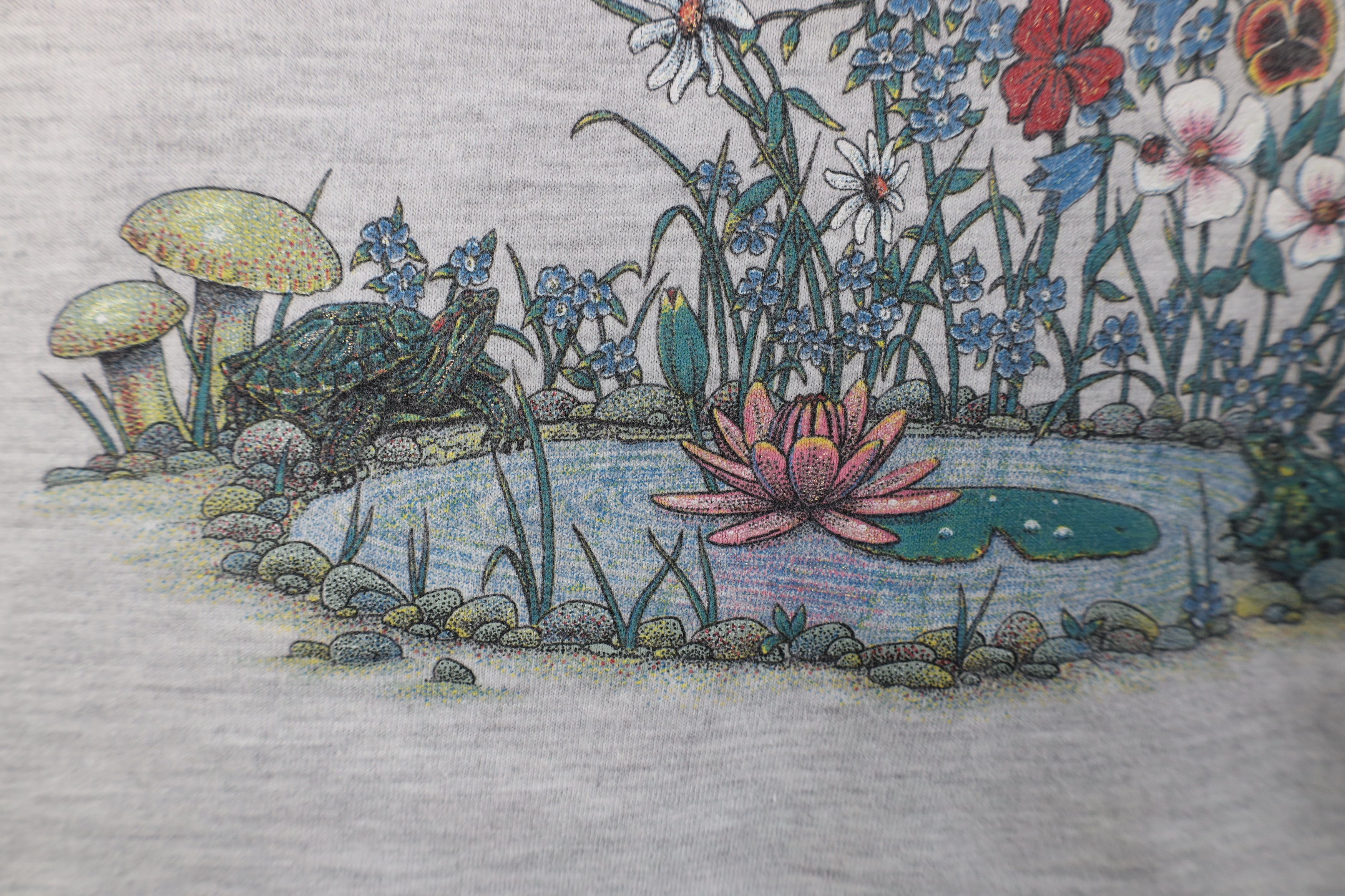 Vintage Vintage 90s Streetwear Nature Flower Butterfly T-Shirt USA Size L / US 10 / IT 46 - 5 Thumbnail