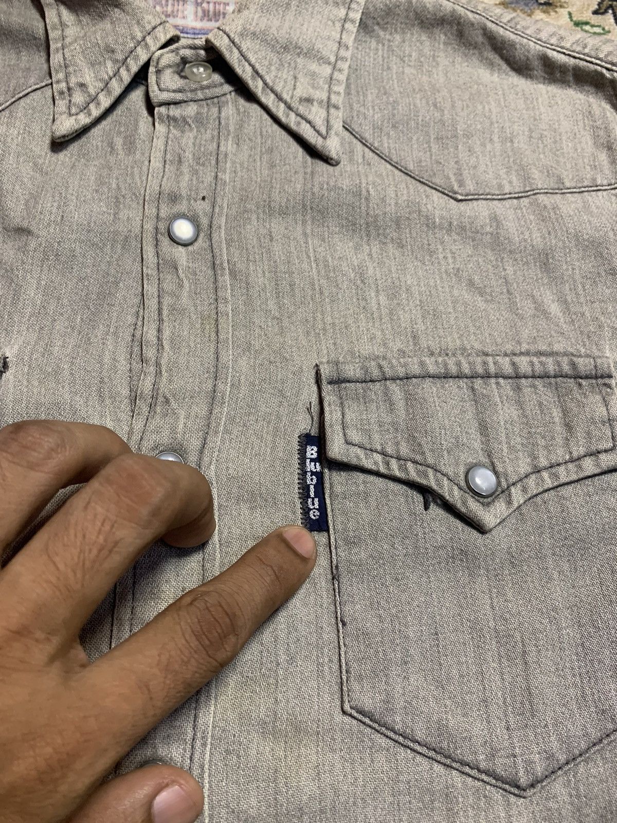 Blue Blue Japan × Japanese Brand × Vintage VINTAGE BLUE BLUE JAPAN WESTERN DENIM BUTTON UP Size US XS / EU 42 / 0 - 6 Thumbnail