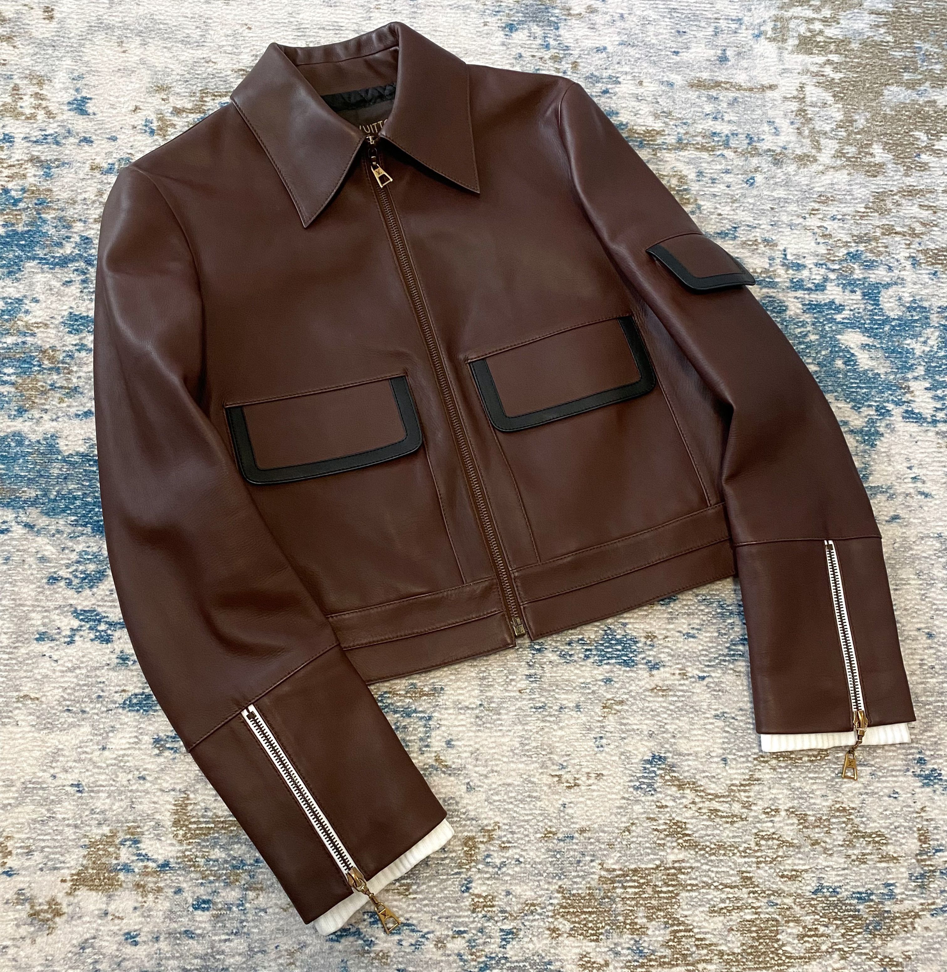Louis Vuitton Louis Vuitton Leather Cropped Zip Front Jacket Size M / US 6-8 / IT 42-44 - 6 Thumbnail