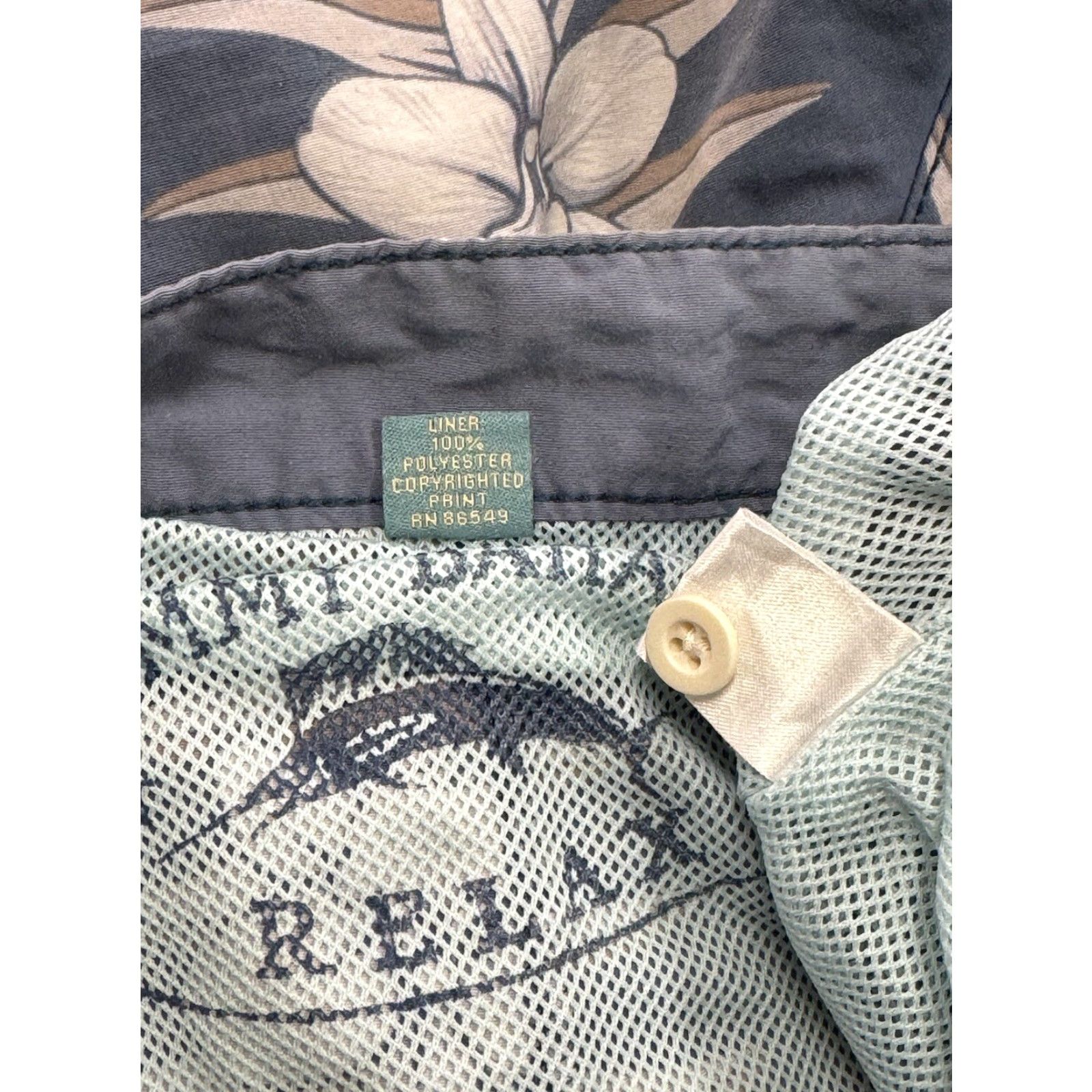 Tommy Bahama Tommy Bahama Swim Trunks Mens Large Blue Floral Nylon Shell Faded Size US 33 - 3 Thumbnail