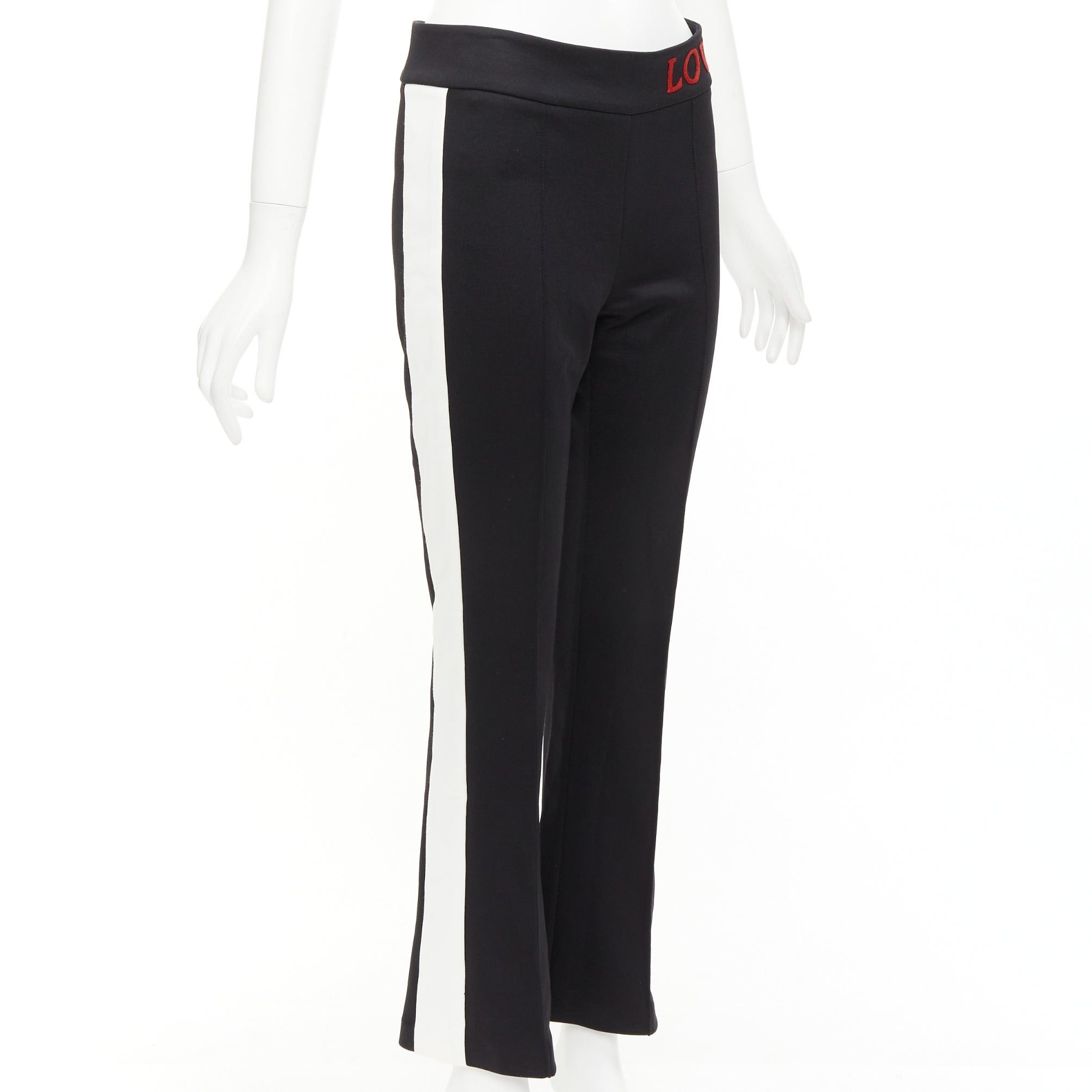Gucci GUCCI LOVED red embroidered black white cropped flare trousers S Size 27" / US 4 / IT 40 - 1 Thumbnail