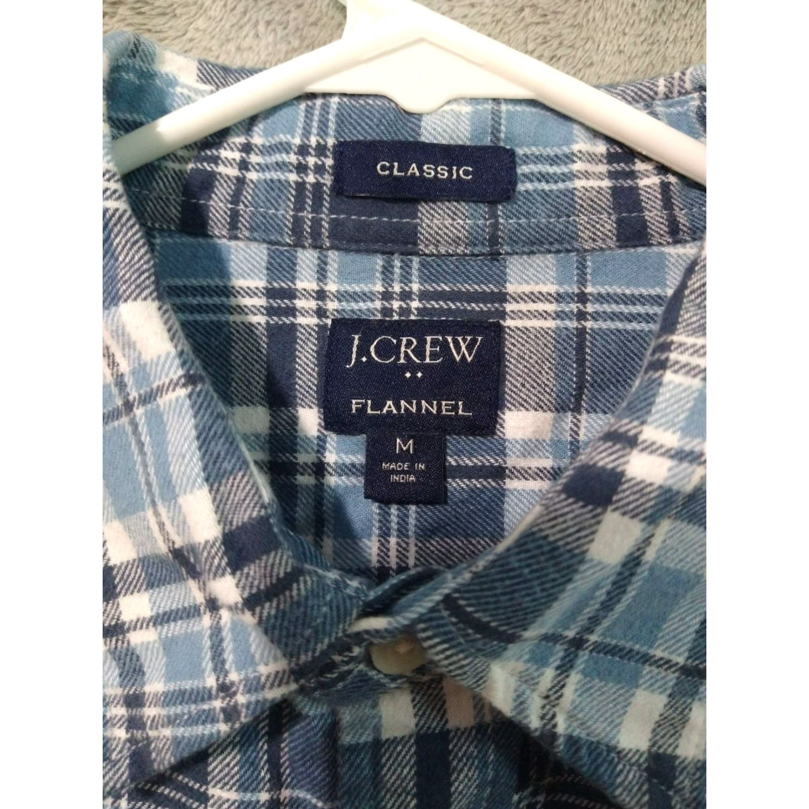 J.Crew J.CREW Classic Fit Button-Up Shirt Mens Medium Blue Plaid Flannel Long Sleeve Cotton Size US M / EU 48-50 / 2 - 7 Thumbnail