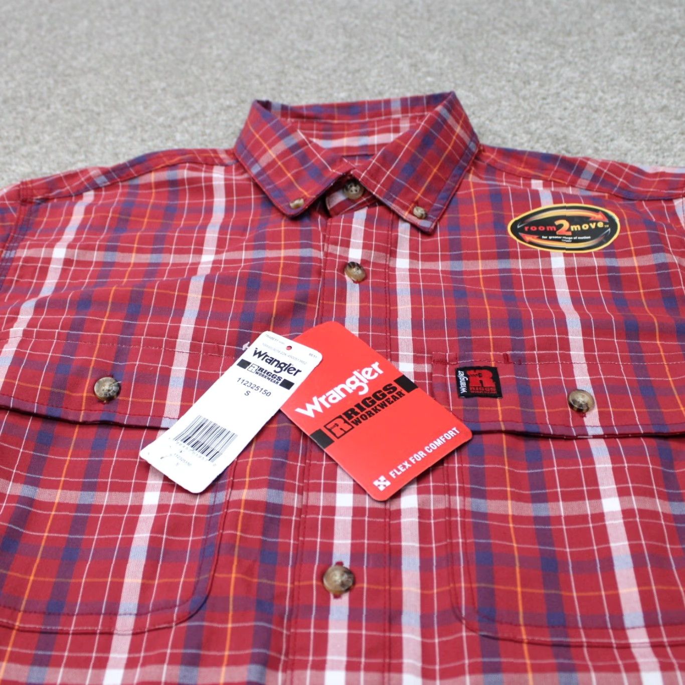 Wrangler Wrangler Riggs Flex Workwear Shirt Mens Small Red Plaid Button-Up NWT Size US S / EU 44-46 / 1 - 4 Thumbnail