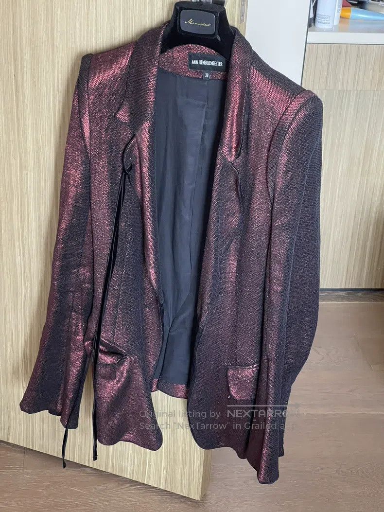 Ann Demeulemeester Ann Demeulemeester Dark Red Ribbon Blazer Size XS / US 0-2 / IT 36-38 - 1 Thumbnail