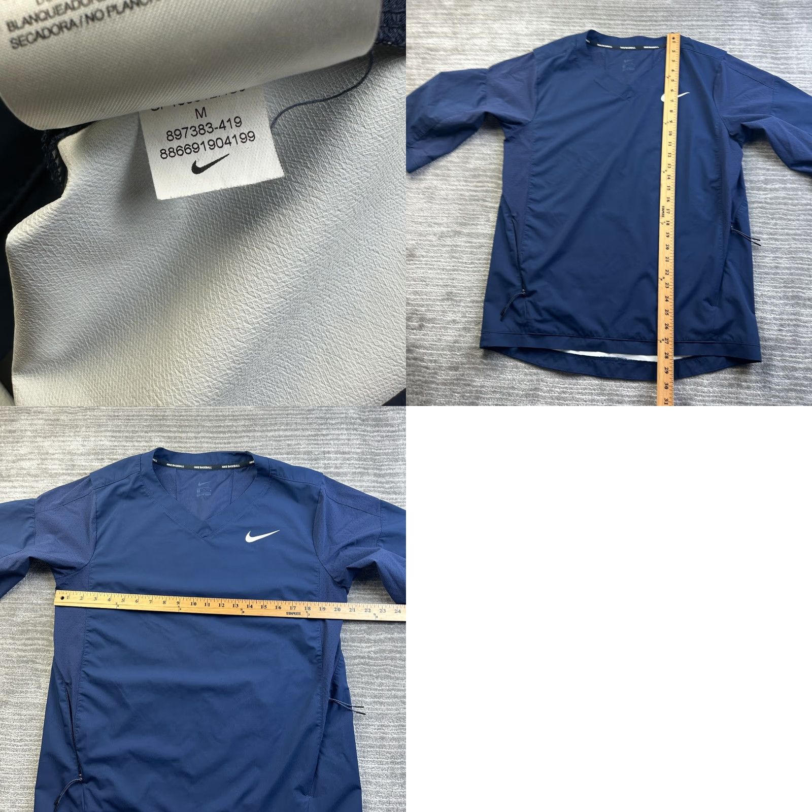Nike Nike Shirt Mens Medium Blue Batting Cage 3/4 Sleeve Jacket Warmup Baseball Size US M / EU 48-50 / 2 - 8 Thumbnail